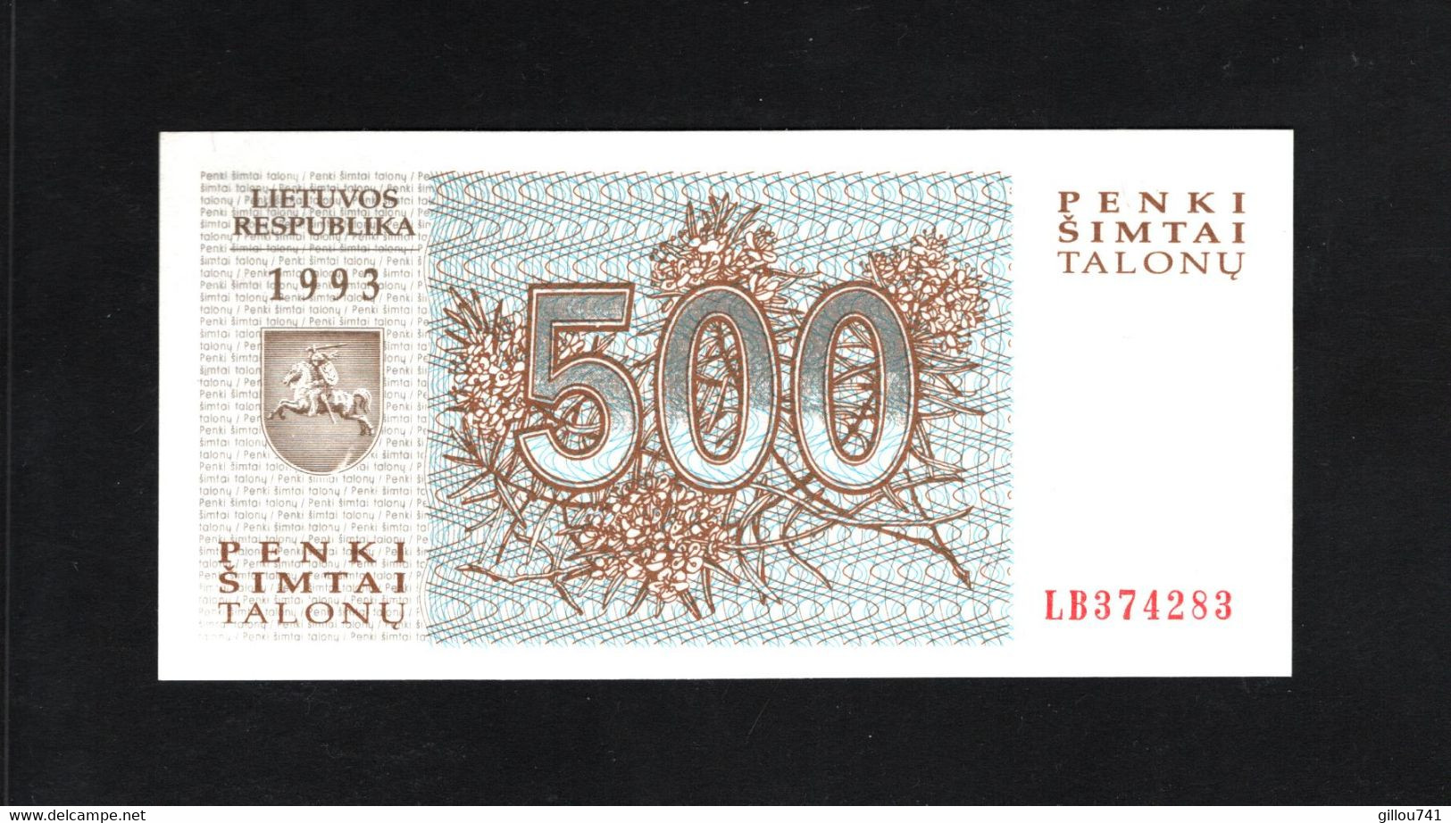 Lithuanie, 500 Talonas, 1993 Issue - Litouwen