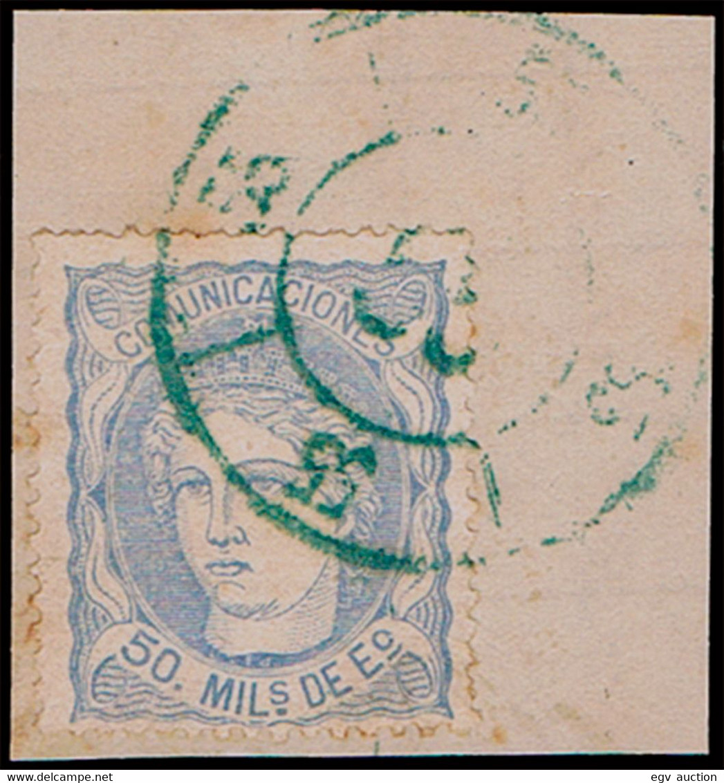 Valladolid - Edi O 107 - Fragmento Mat Rueda Carreta "55 - Medina Del Campo" Azul - Used Stamps