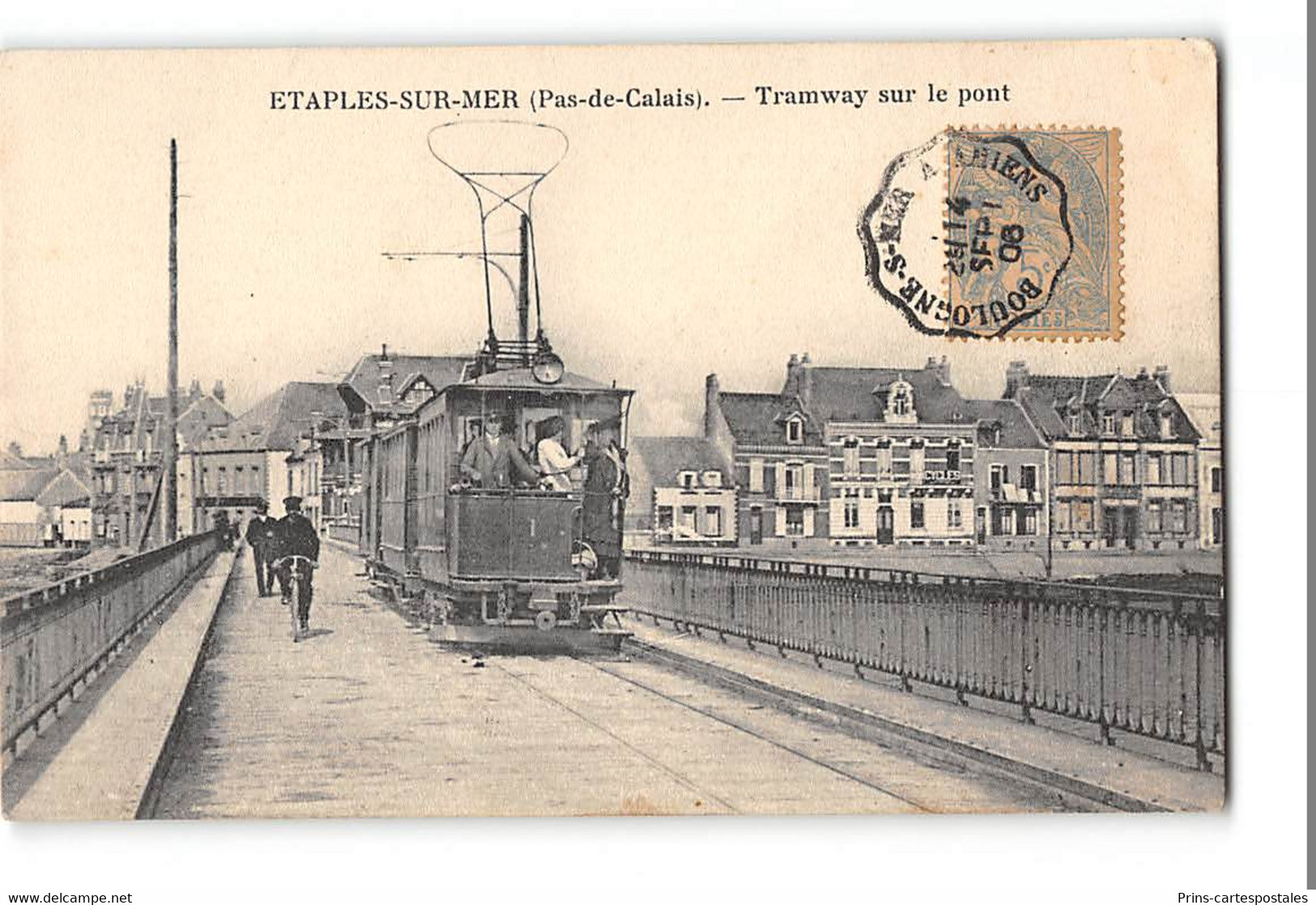 CPA 62 Etaples Sur Mer Tramway Sur Le Pont - Etaples