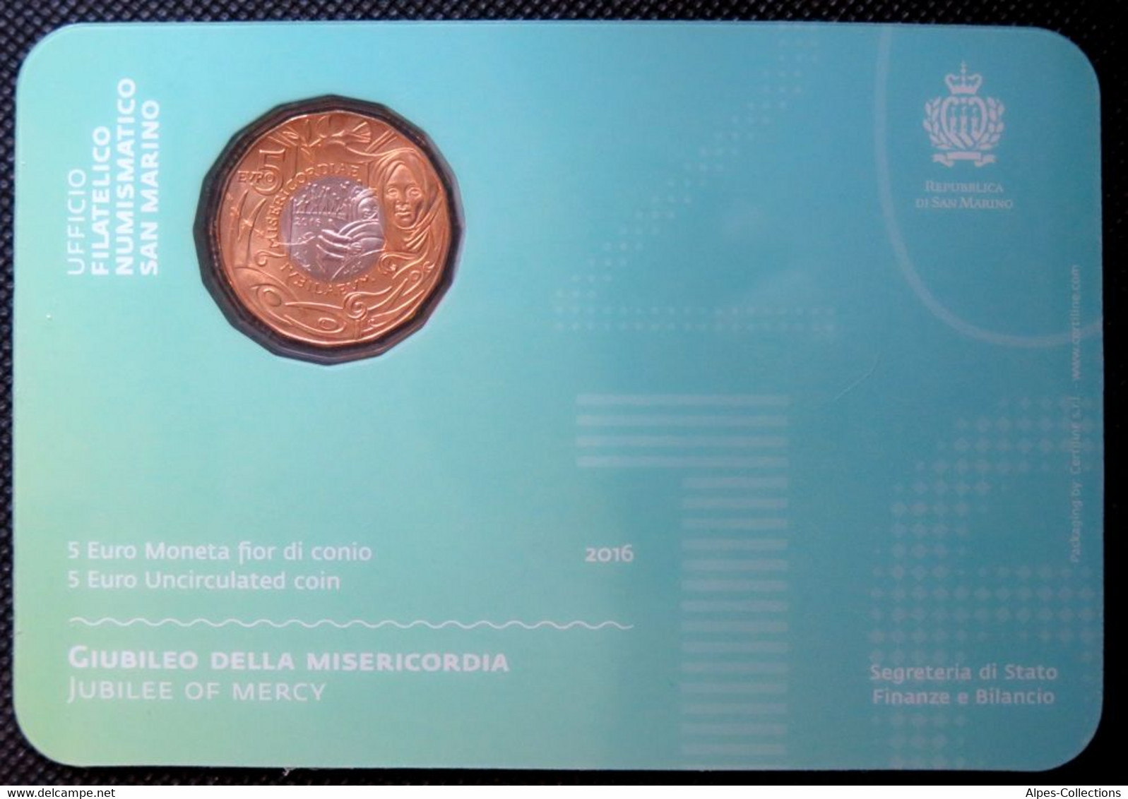 SAX00516.1 - COFFRET SAINT MARIN - 5 Euros Jubilé De La Miséricorde - 2016 - San Marino