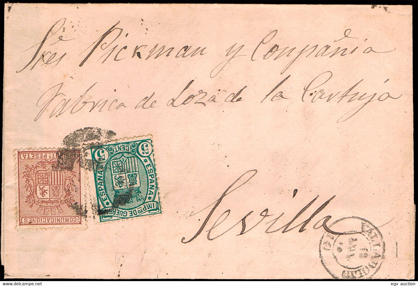 Valladolid - Edi O 153+154 - Carta Mat Fech. Tp.II "Valladolid" En Frontal - Briefe U. Dokumente