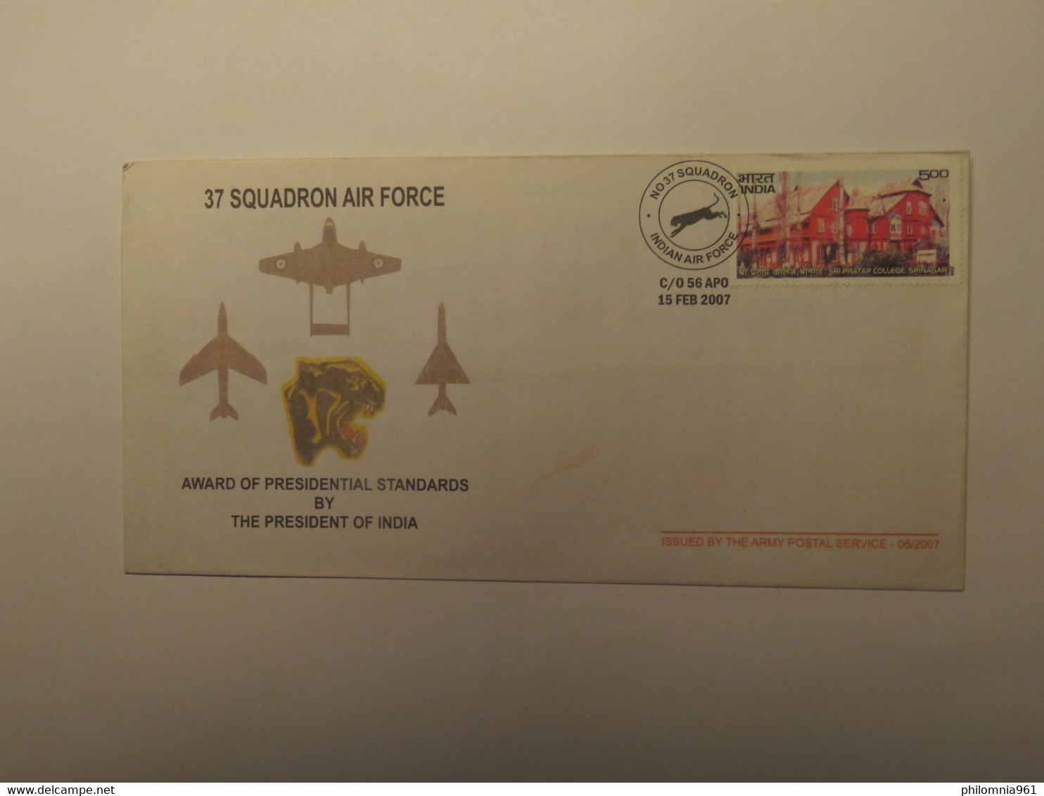 INDIA  INDIAN AIR FORCE COVER 2007 - Gebruikt