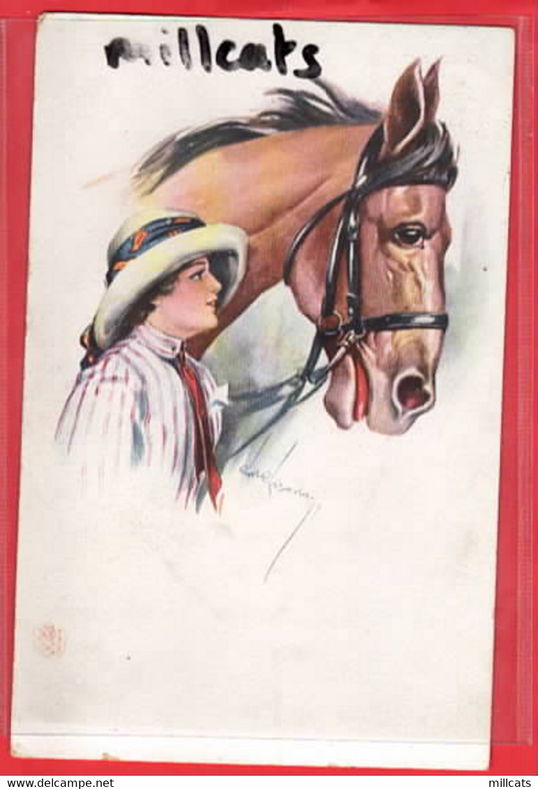 COURT BARBER     EDWARDIAN LADY WITH BONNET HAT   AND HORSE Pu 1923 - Barber, Court