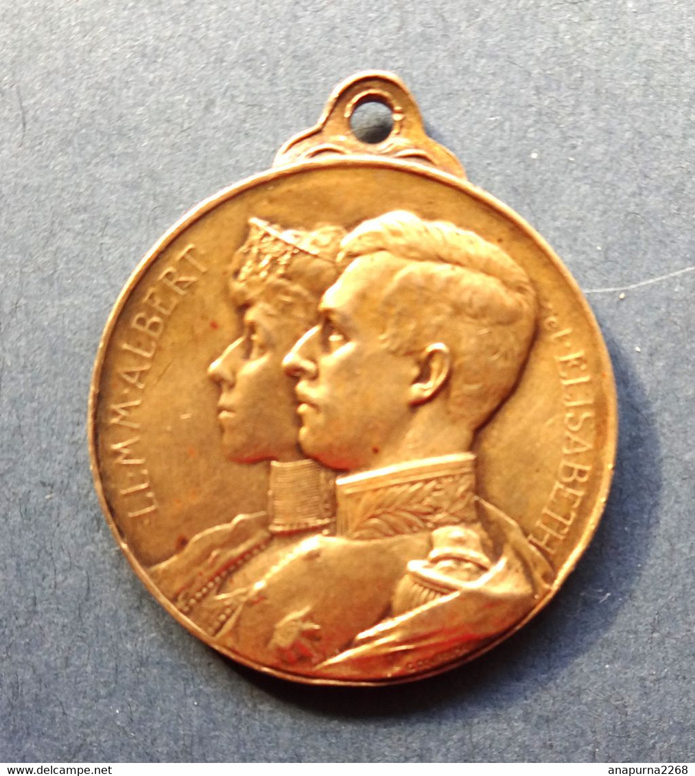 BELGIQUE...MEDAILLE...1910......ALBERT ET ELISABETH - Royaux / De Noblesse