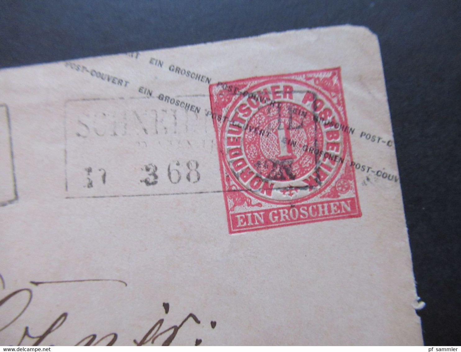 AD NDP 1868 Ganzsachen Umschlag U1 Mit Stempel Ra3 Schneidemühl Bahnhof Nach Breslau Mit Ank. Stempel - Enteros Postales