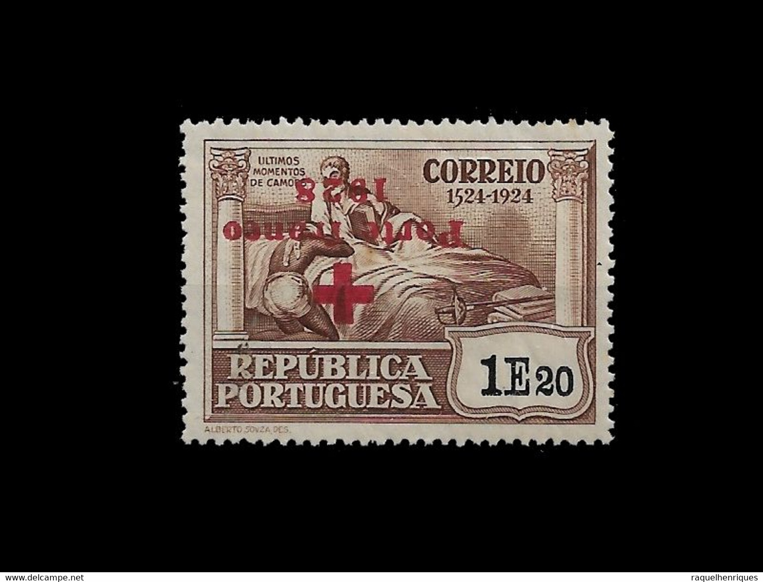 PORTUGAL PORTE FRANCO - 1928 ERROR UP SIDE DOWN SURCHARGED MNH (PLB#01-99) - Unused Stamps