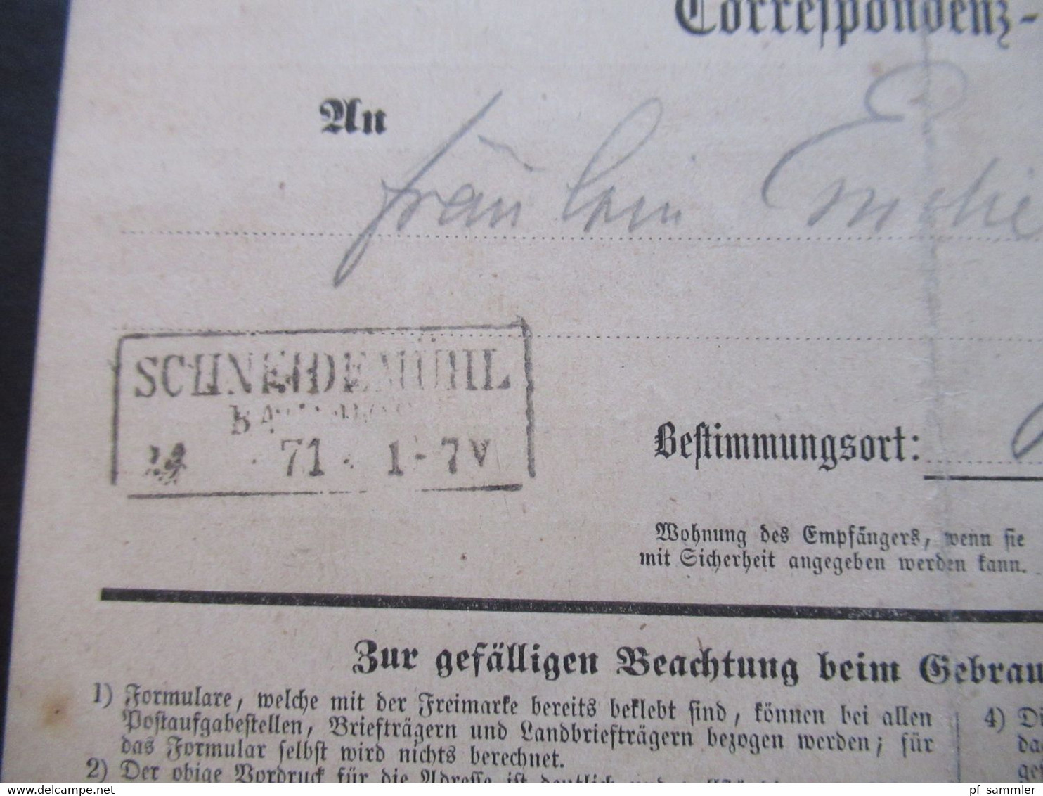 AD NDP 1871 Nr.16 EF Auf Correspondenz Karte Mit Stempel Ra3 Schneidemühl Bahnhof Nach Konitz Gesendet - Brieven En Documenten