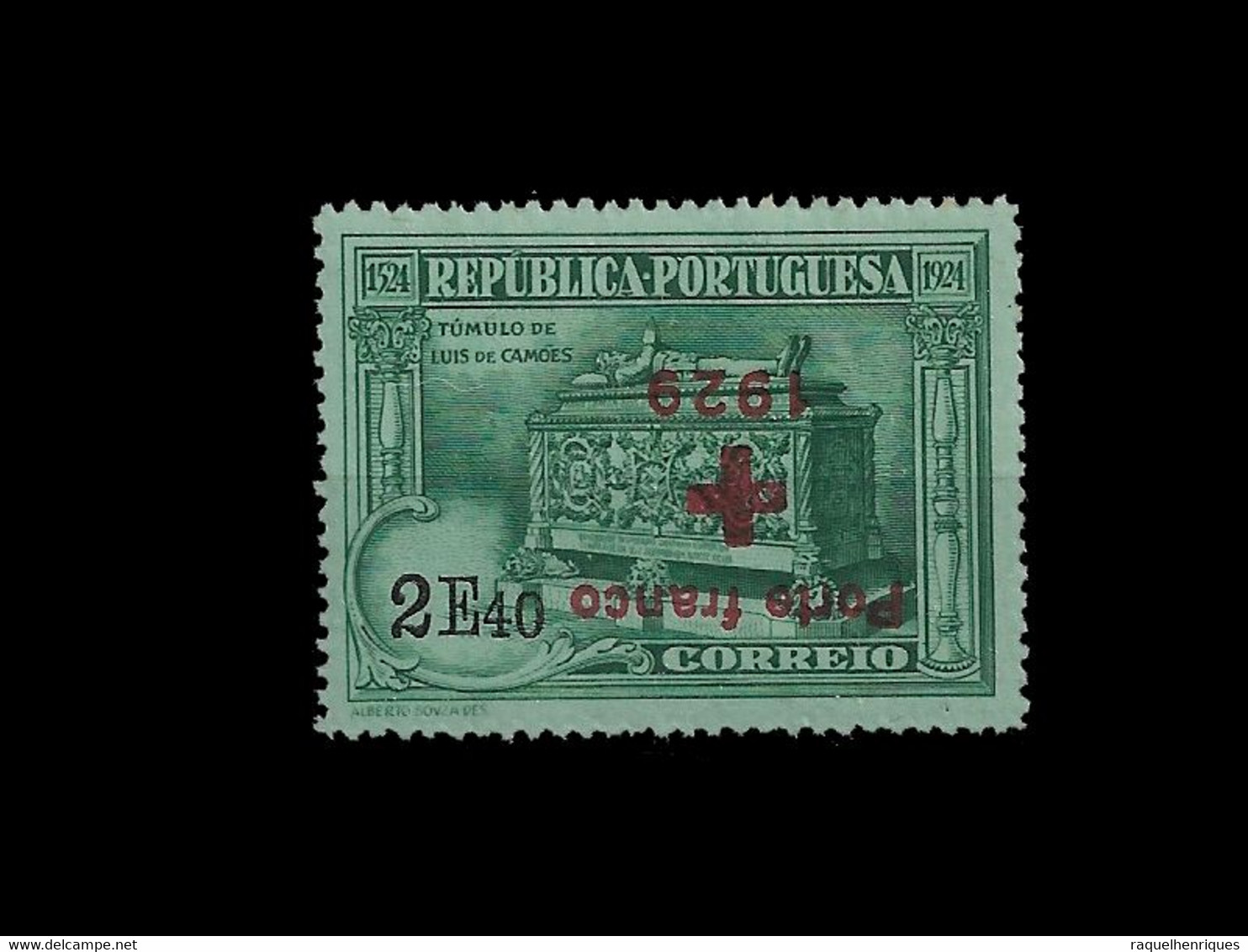 PORTUGAL PORTE FRANCO - 1929 ERROR UP SIDE DOWN SURCHARGED MNH (PLB#01-102) - Ungebraucht