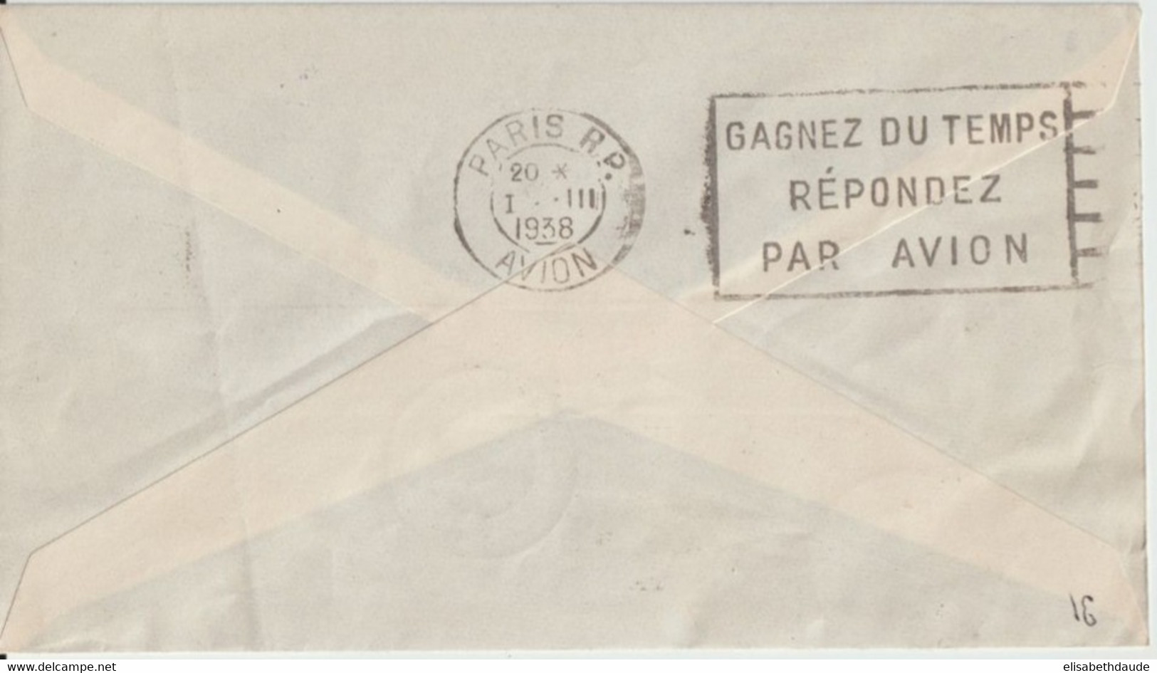 1938 - SOUDAN - OUVERTURE LIGNE AERIENNE ALGER GAO BAMAKO ! - ENVELOPPE De BAMAKO => PARIS - Briefe U. Dokumente