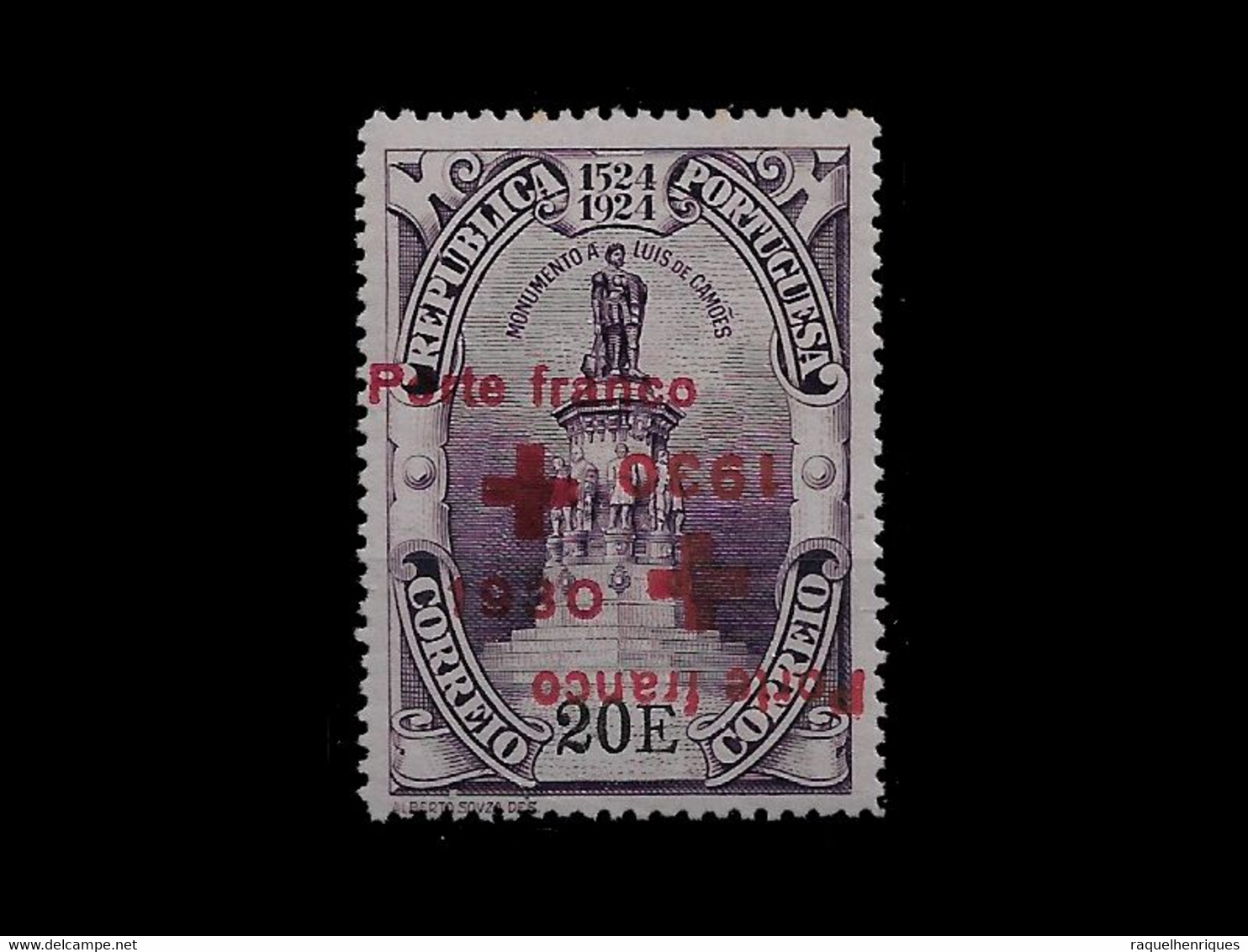 PORTUGAL PORTE FRANCO - 1930 ERROR DOUBLE + UPSIDE DOWN SURCHARGED MNH (PLB#01-107) - Ungebraucht