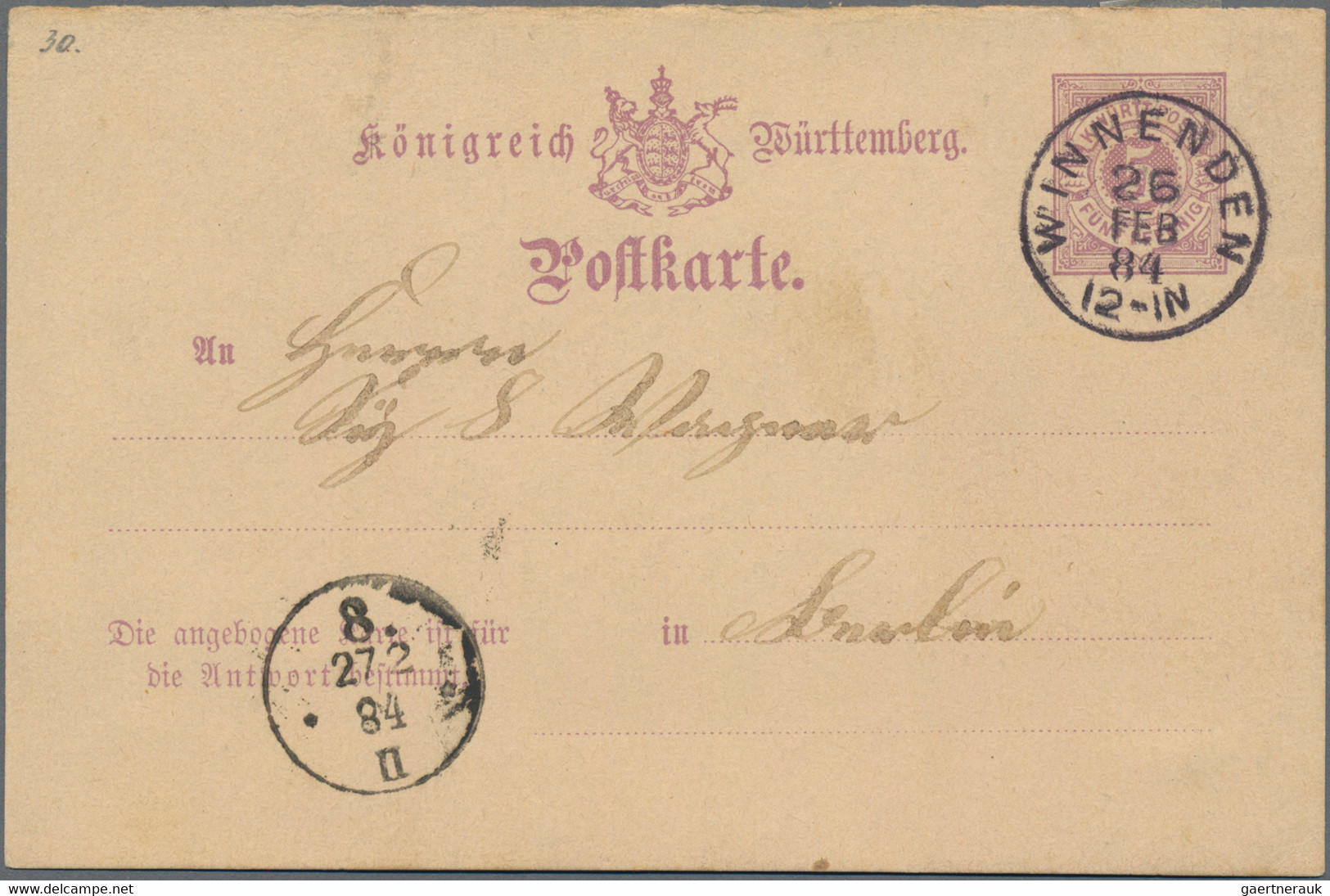 Württemberg - Marken und Briefe: 1670/1920, Württemberg-Stempel-Sammlung alphabe