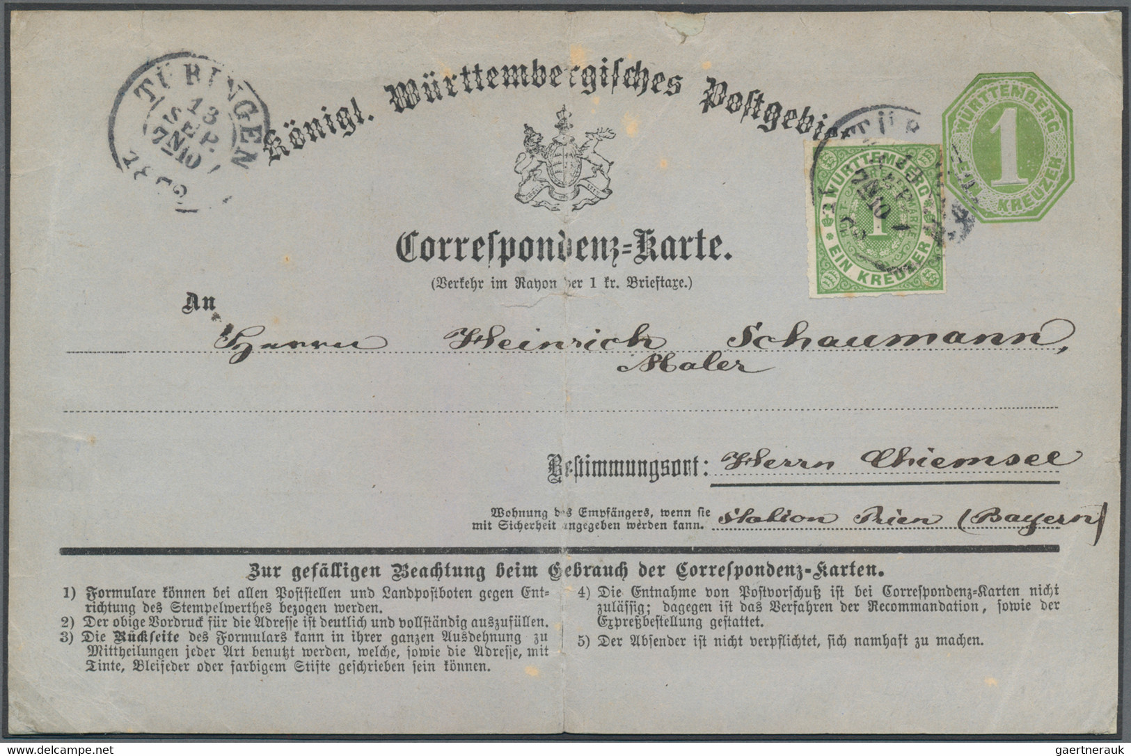 Württemberg - Marken und Briefe: 1670/1920, Württemberg-Stempel-Sammlung alphabe