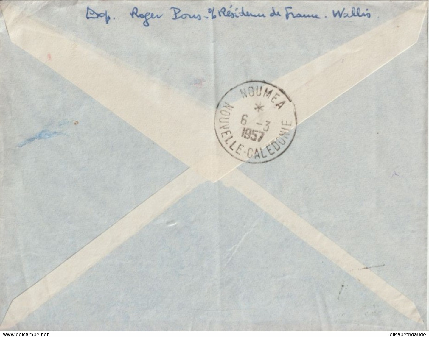 1957 - WALLIS - 1°LIAISON AERIENNE WALLIS ET FUTUNA => NOUVELLE CALEDONIE ! - ENVELOPPE De MATA-UTU => ALGER - Briefe U. Dokumente