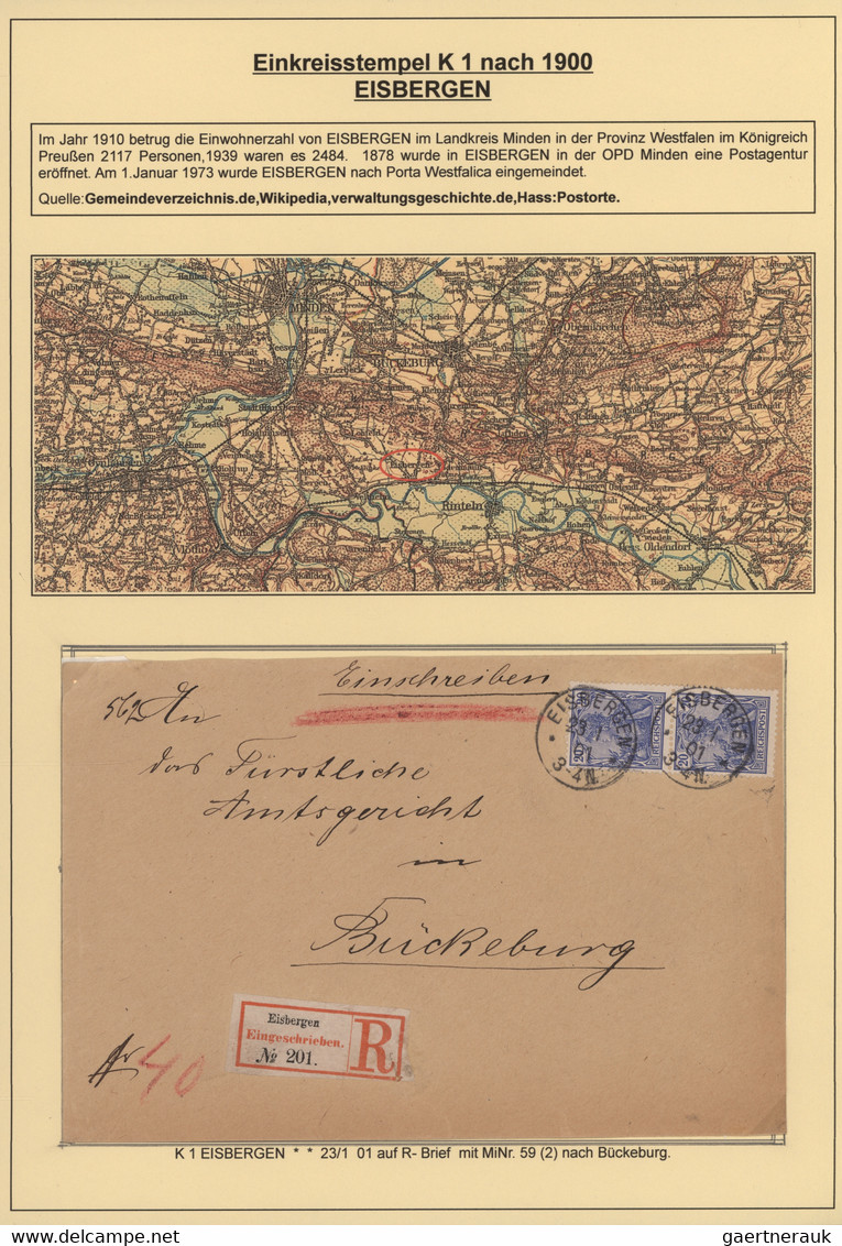 Deutsches Reich - Stempel: 1900/1938, EINKREISSTEMPEL(K1), umfangreiche Sammlung