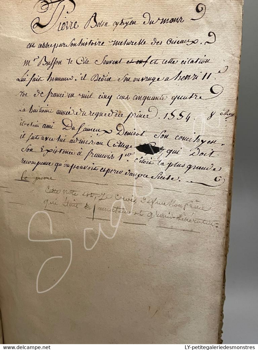 #LV30 - L'histoire de la nature des oiseaux et de leurs descriptions 1555 - Pierre Belon du Mans Reliure peau manuscrite