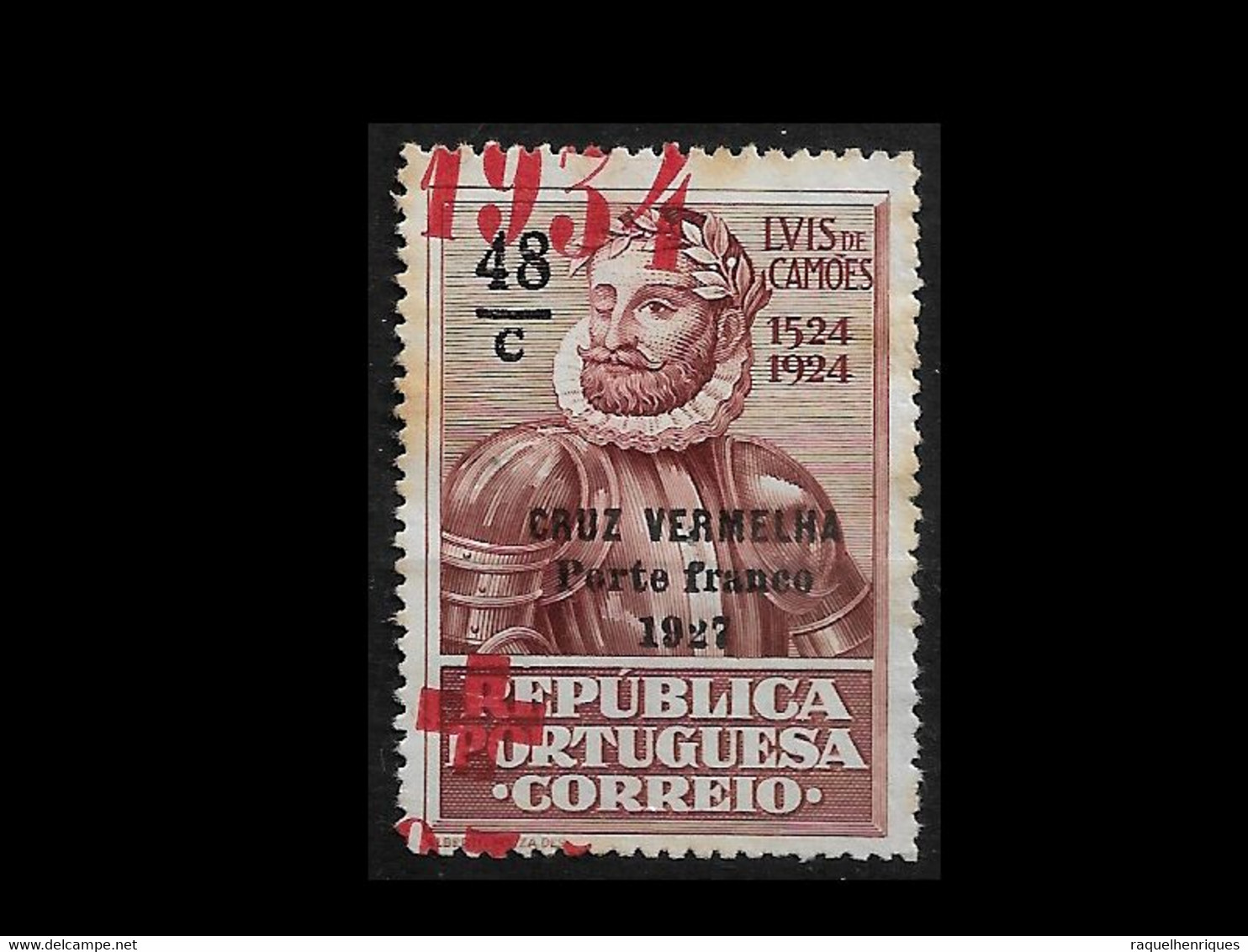 PORTUGAL PORTE FRANCO - 1934 ERROR DOUBLE SURCHARGED M NG (PLB#01-124) - Unused Stamps