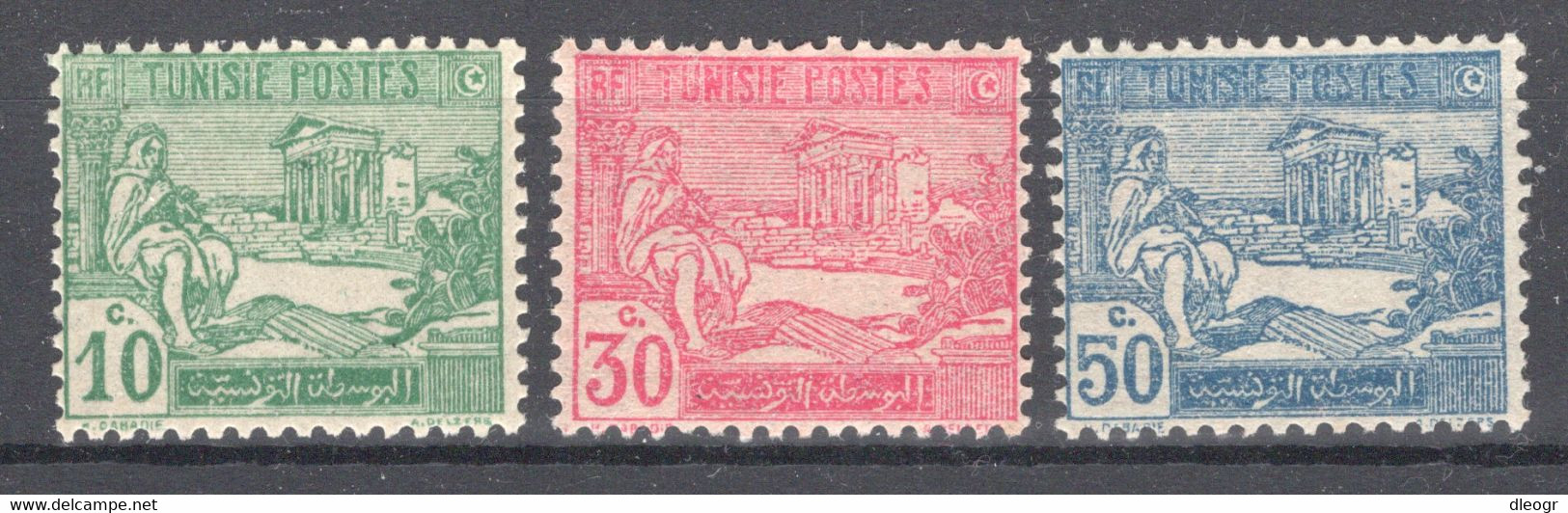 Tunisia 1922 YT. 76/78 Ruines Du Capitole Du Dougga Full Set MNH F - Neufs