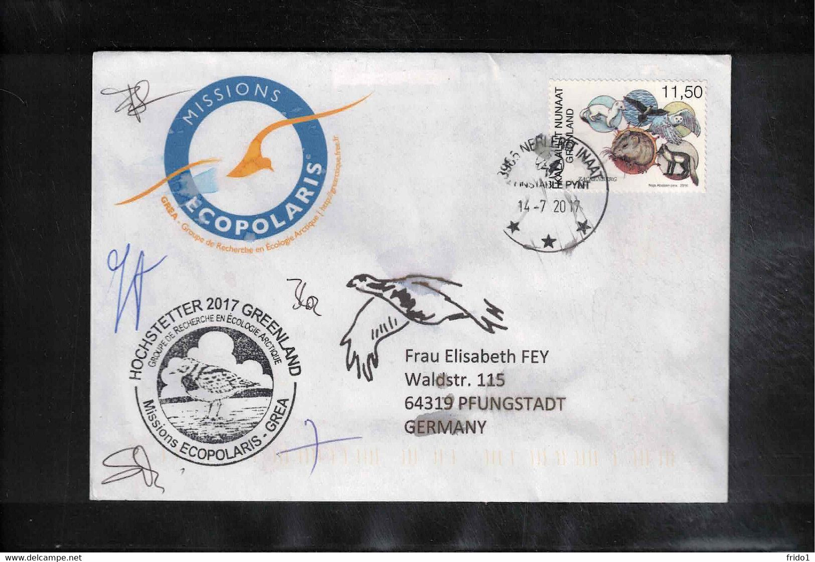 Greenland / Groenland 2017 Expedition For The Research Of Arctic Ecology ECOPOLARIS  Interesting Signed Letter - Covers & Documents