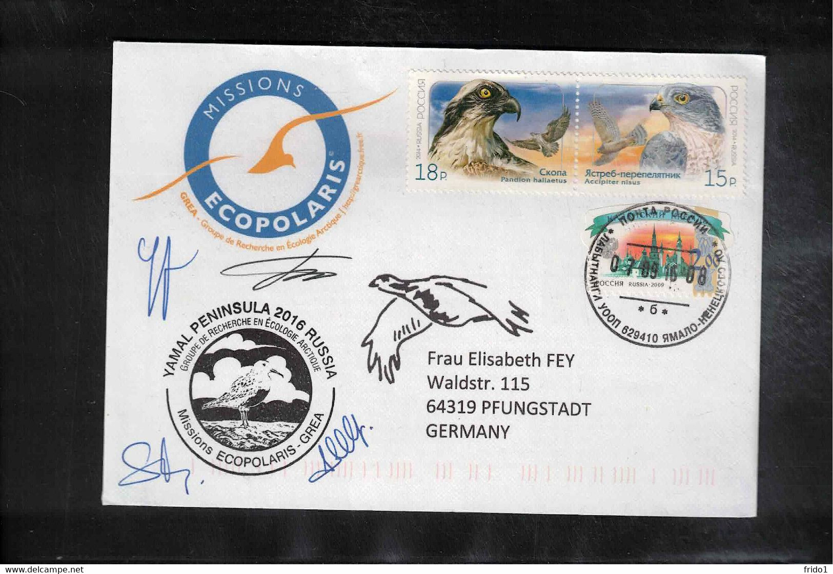 Russia 2016 Expedition For The Research Of Arctic Ecology ECOPOLARIS  Interesting Signed Letter - Arctic Expeditions