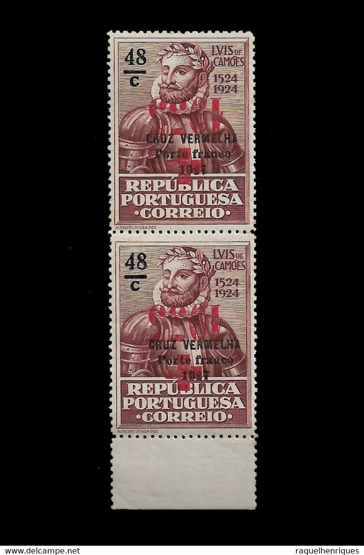 PORTUGAL PORTE FRANCO - 1933 ERROR UPSIDE DOWN SURCHARGED PAIR MNH (PLB#01-134) - Unused Stamps