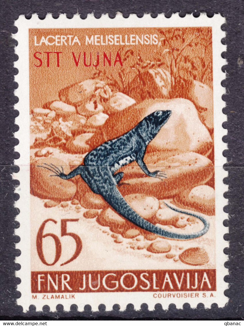 Italy Yugoslavia Trieste Zone B, Animals 1954 Reptiles Lizzards Mi#132 Sassone#110 Mint Hinged - Neufs