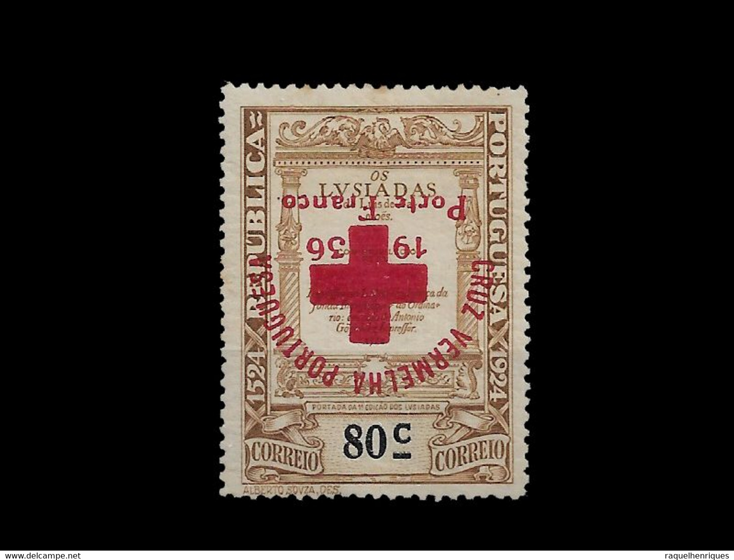 PORTUGAL PORTE FRANCO - 1936 ERROR UPSIDE DOWN SURCHARGED MH (PLB#01-137) - Unused Stamps