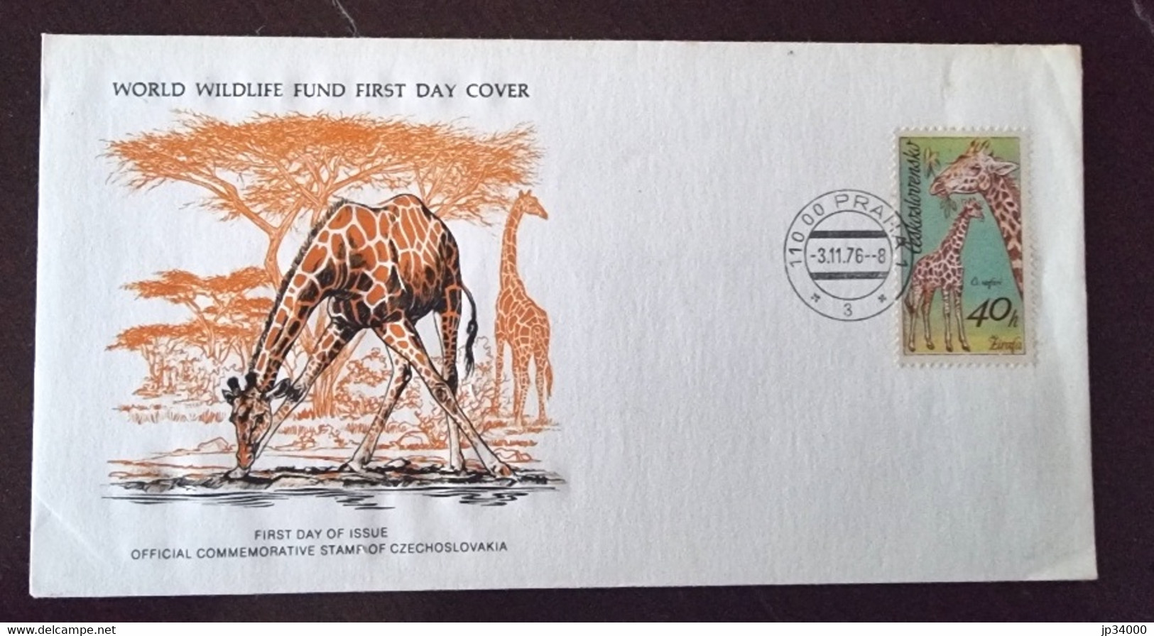 TCHECOSLOVAQUIE Girafes, Girafe, Giraffe, Jirafa. Yvert N° 2184, Enveloppe 1er Jour, FDC - Giraffe