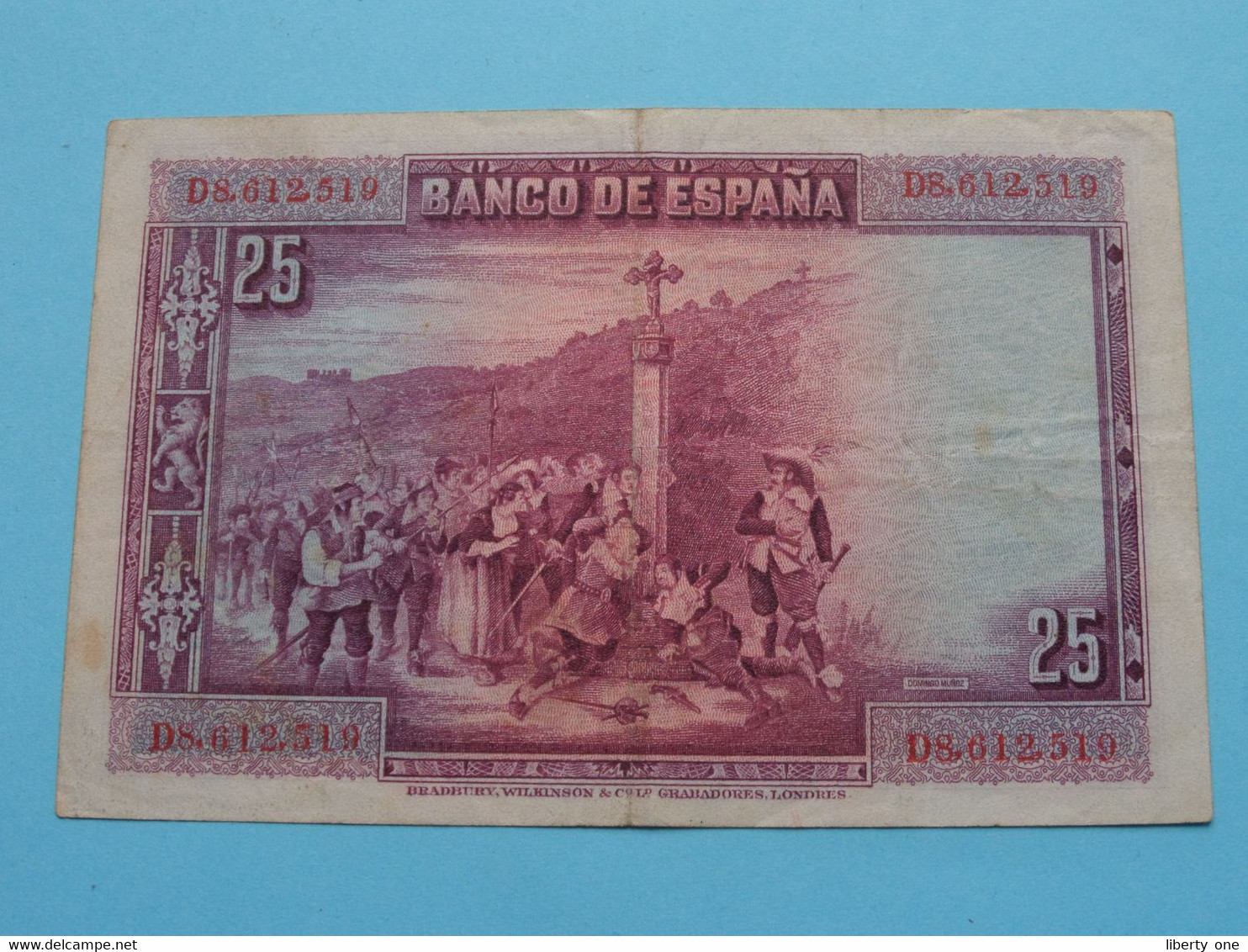 25 Pesetas > Veinticinco > 15de Agosto De 1928 ( D8,612,519 ) > ( For Grade, Please See SCANS ) Circulated ! - 25 Peseten