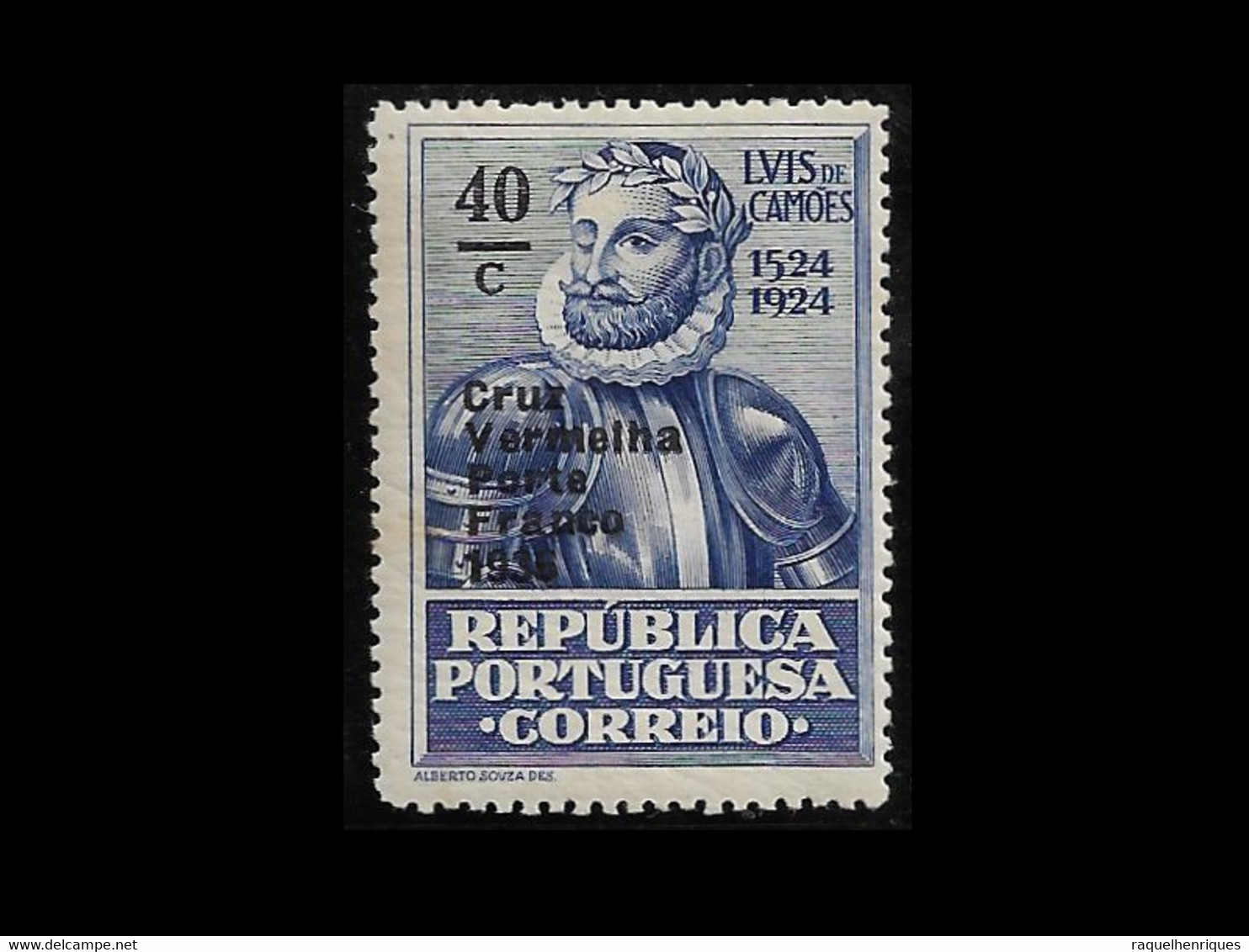 PORTUGAL PORTE FRANCO - 1936 ERROR BLACK SURCHARGED MH (PLB#01-140) - Unused Stamps