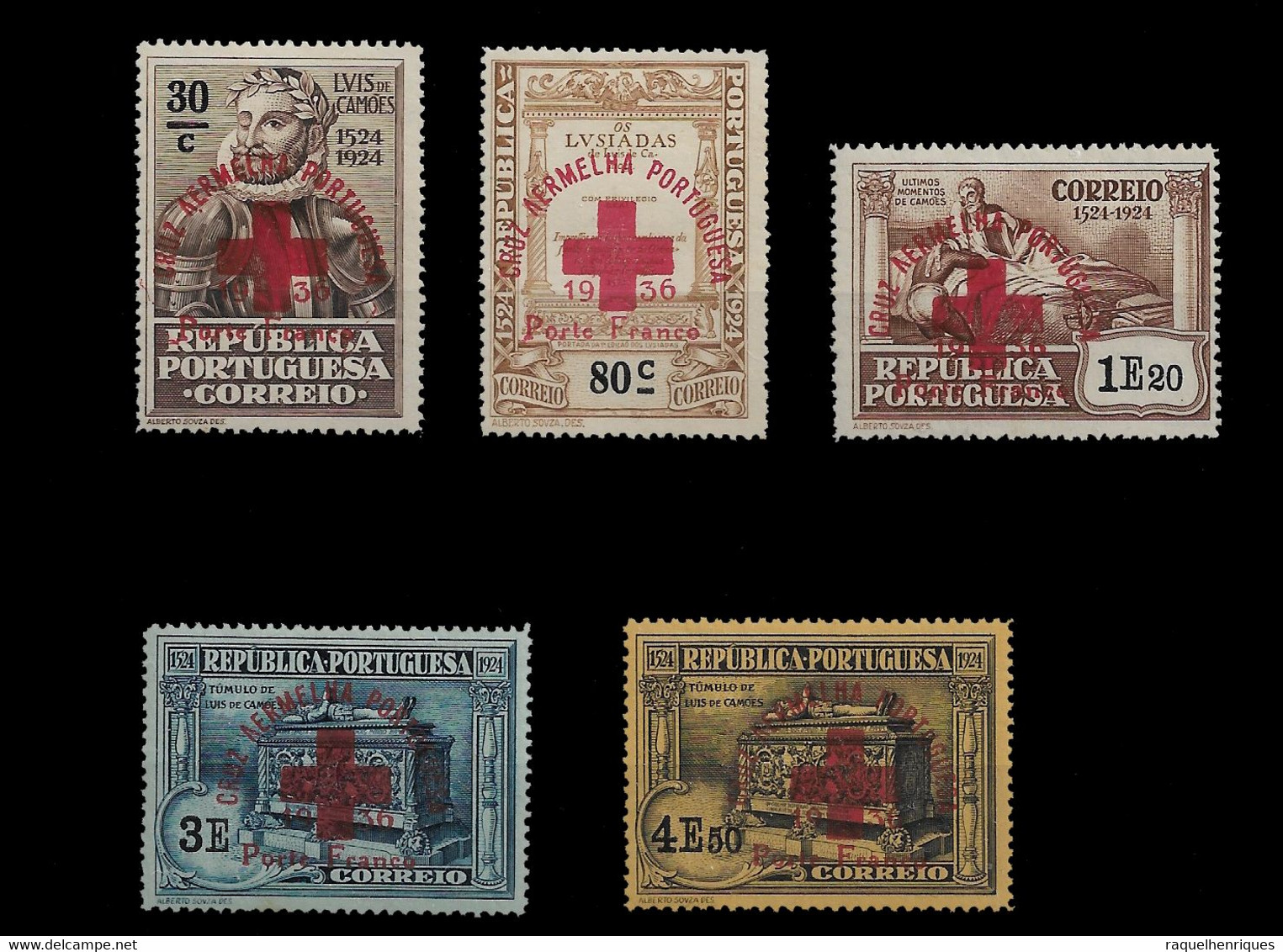 PORTUGAL PORTE FRANCO - 1936 SET SURCHARGED MH (PLB#01-141) - Unused Stamps