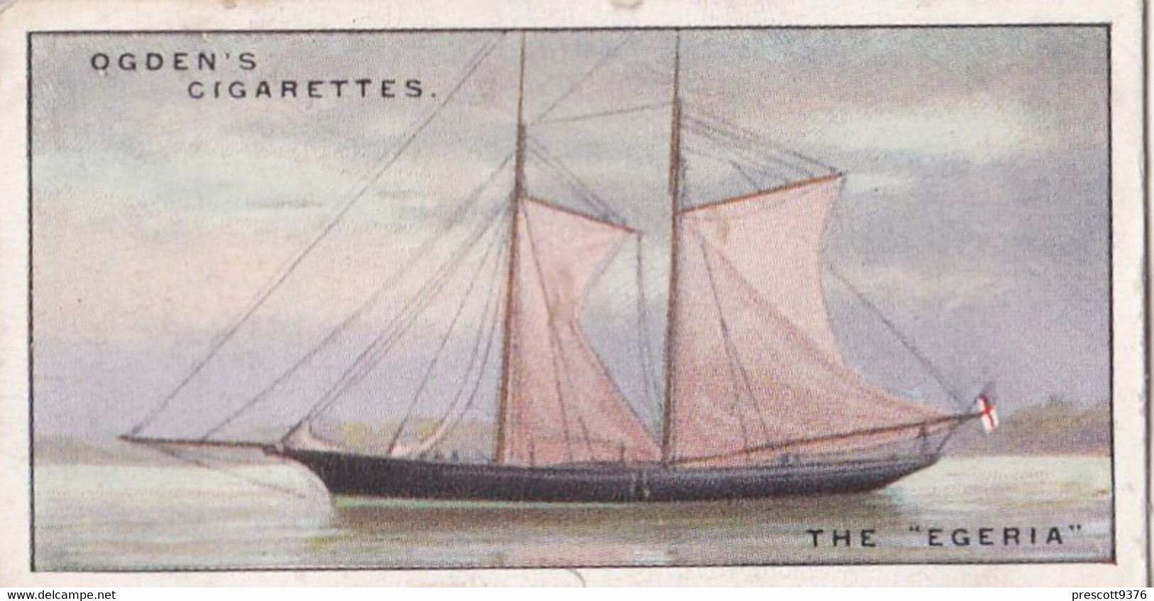 Yachts & Motor Boats 1931 -  17 The Egeria - Ogdens  Cigarette Card - Original  - Ships - Sealife - Ogden's
