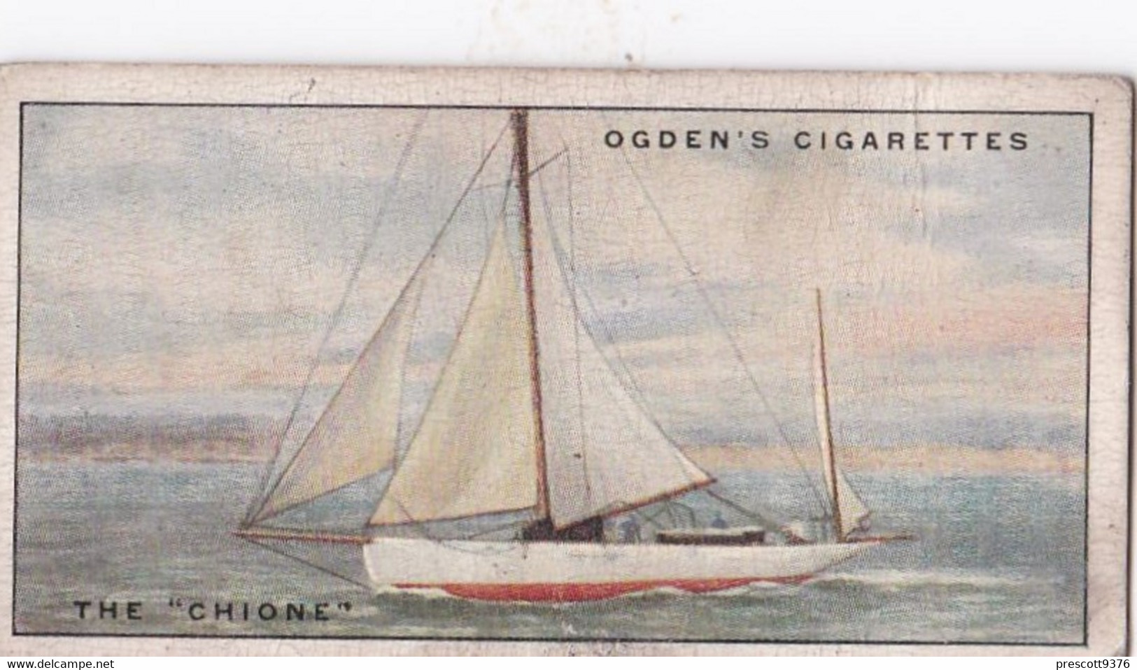 Yachts & Motor Boats 1931 - 12 The Chione  - Ogdens  Cigarette Card - Original  - Ships - Sealife - Ogden's