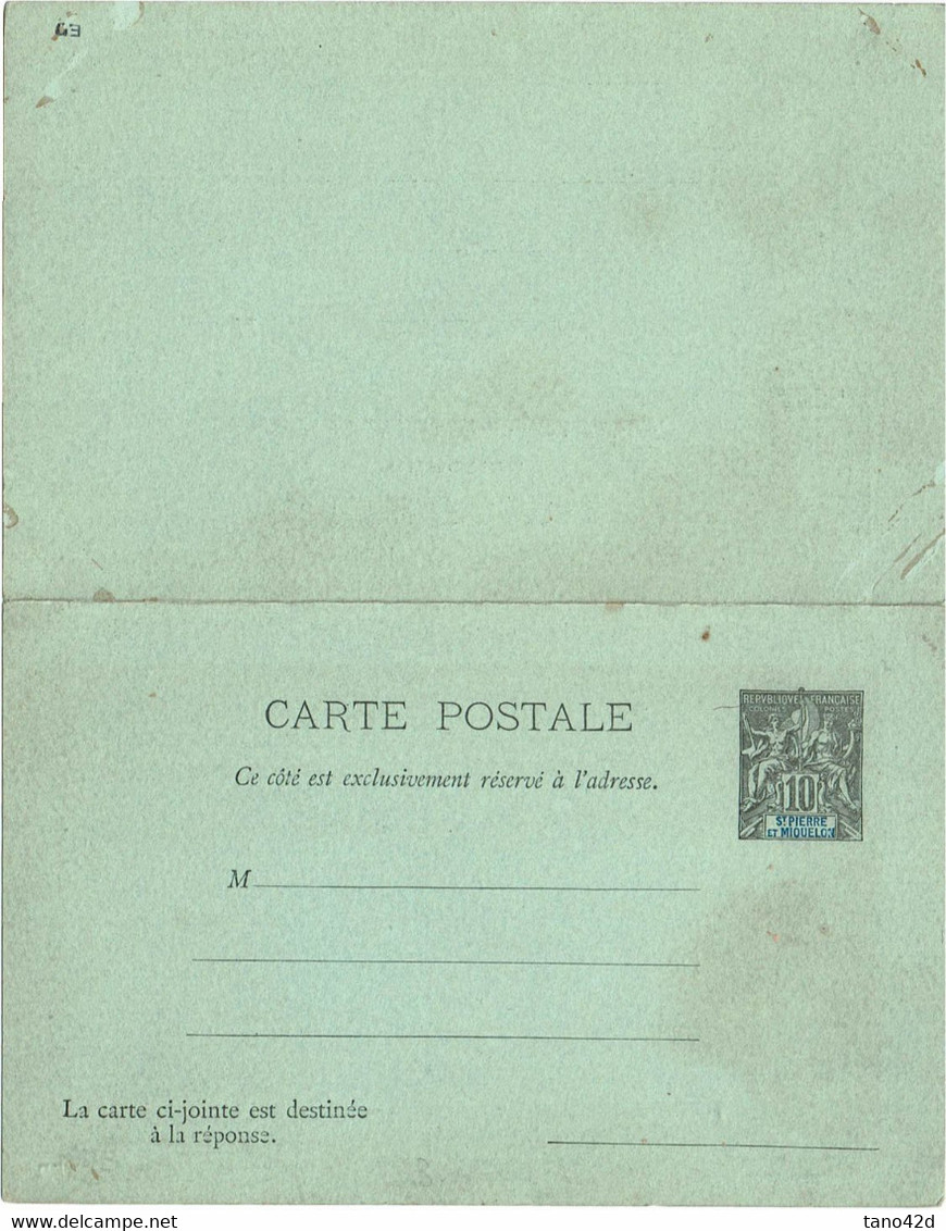 CTN27B- ST PIERRE & MIQUELON EP CPRP ALLEGORIE 10c ACEP N°3 - Postal Stationery