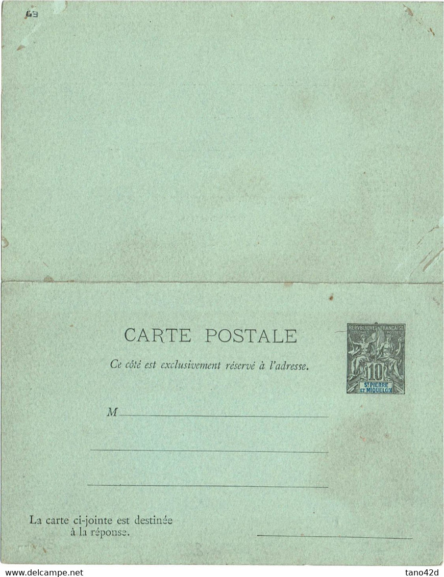 CTN27B- ST PIERRE & MIQUELON EP CPRP ALLEGORIE 10c ACEP N°3 - Enteros Postales