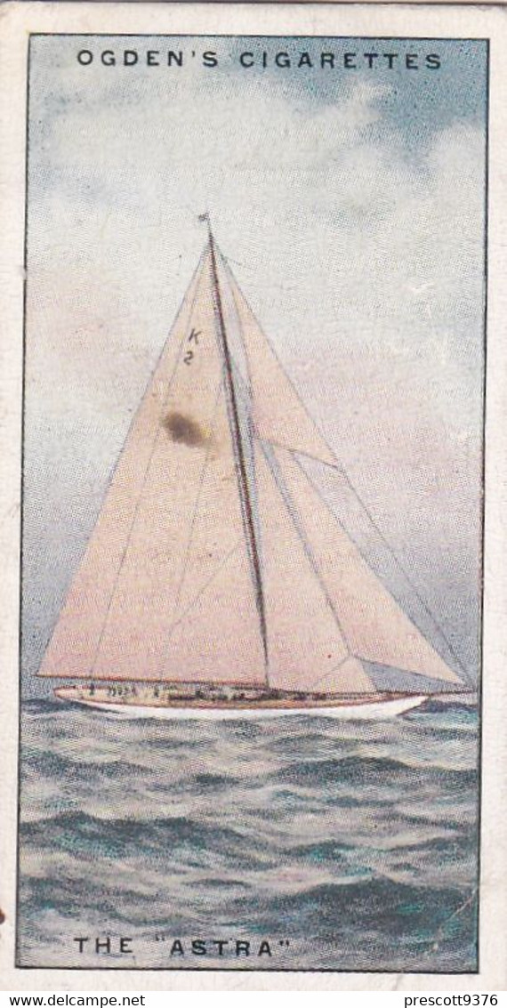 Yachts & Motor Boats 1931 - 3 The Astra - Ogdens  Cigarette Card - Original  - Ships - Sealife - Ogden's