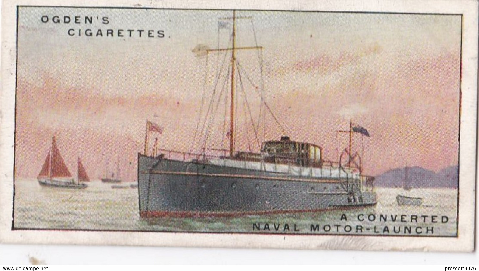 Yachts & Motor Boats 1931 - 29 Converted Naval Motor Launch - Ogdens  Cigarette Card - Original  - Ships - Sealife - Ogden's