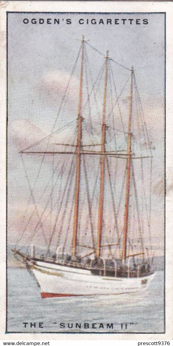 Yachts & Motor Boats 1931 - 42 The Sunbeam II  - Ogdens  Cigarette Card - Original  - Ships - Sealife - Ogden's