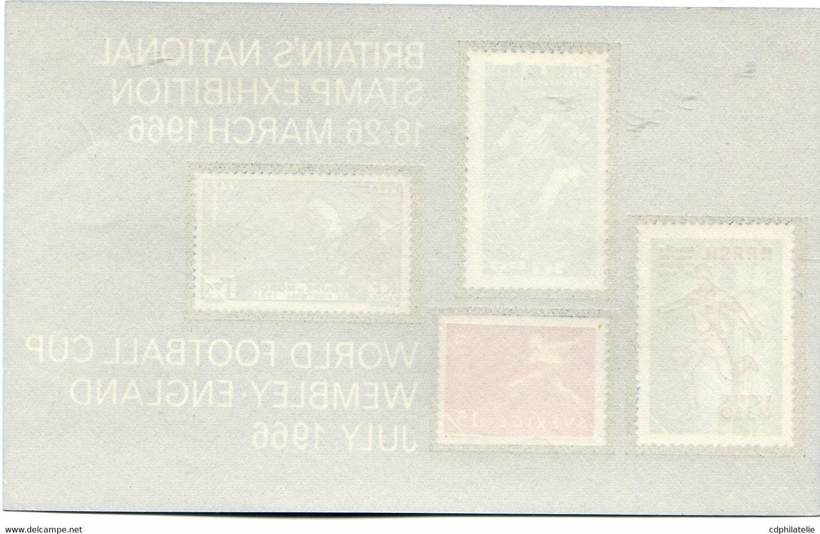 FEUILLET ** " BRITAIN'S NATIONAL STAMP EXHIBITION 18-26 MARCH 1966 WORLD FOOTBALL CUP WEMBLEY ENGLAND JULY 1966 " - 1966 – Angleterre