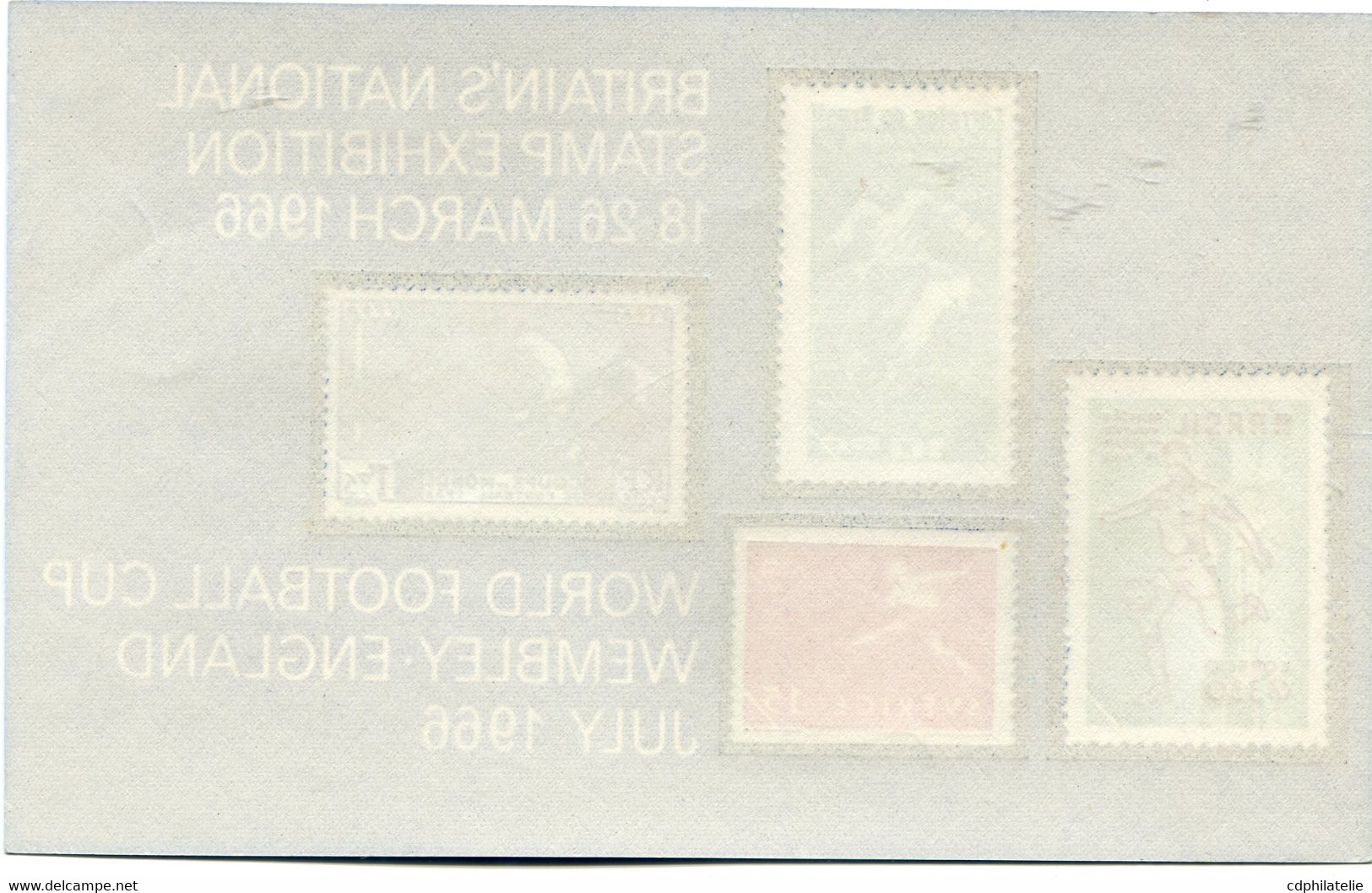 FEUILLET ** " BRITAIN'S NATIONAL STAMP EXHIBITION 18-26 MARCH 1966 WORLD FOOTBALL CUP WEMBLEY ENGLAND JULY 1966 " - 1966 – England