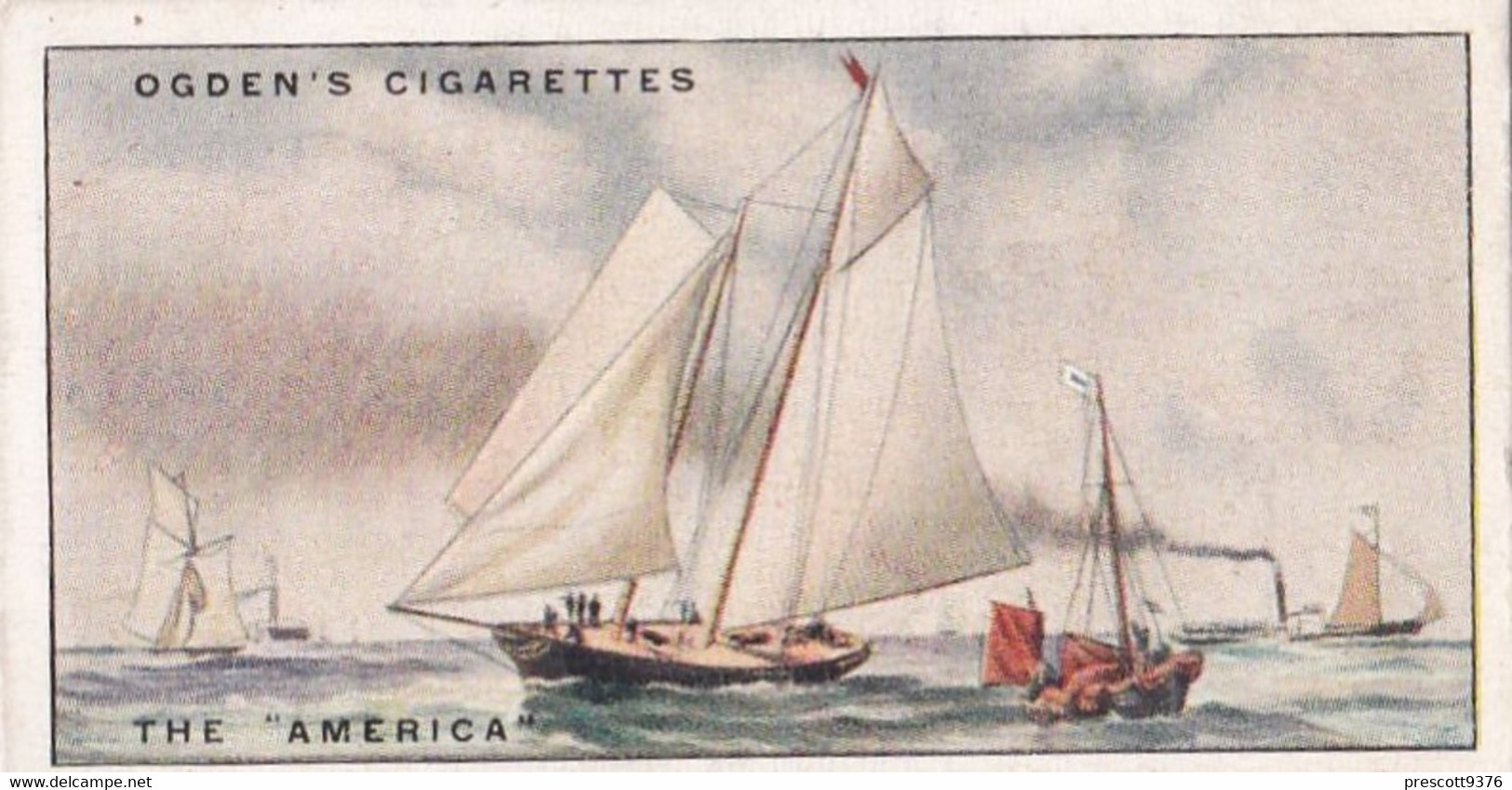 Yachts & Motor Boats 1931 - 2 The America - Ogdens  Cigarette Card - Original  - Ships - Sealife - Ogden's