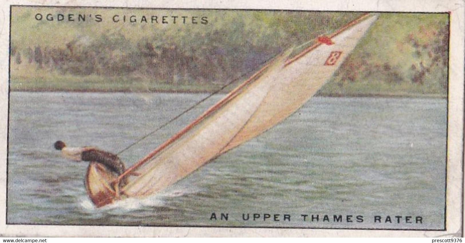 Yachts & Motor Boats 1931 - 43 Upper Thames Rates  - Ogdens  Cigarette Card - Original  - Ships - Sealife - Ogden's