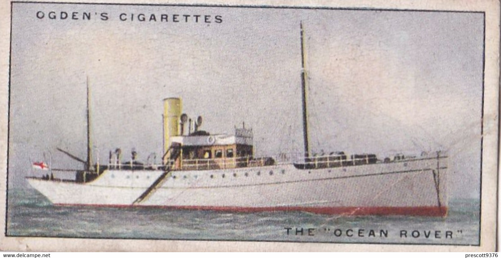 Yachts & Motor Boats 1931 - 32 The Ocean Rover  - Ogdens  Cigarette Card - Original  - Ships - Sealife - Ogden's