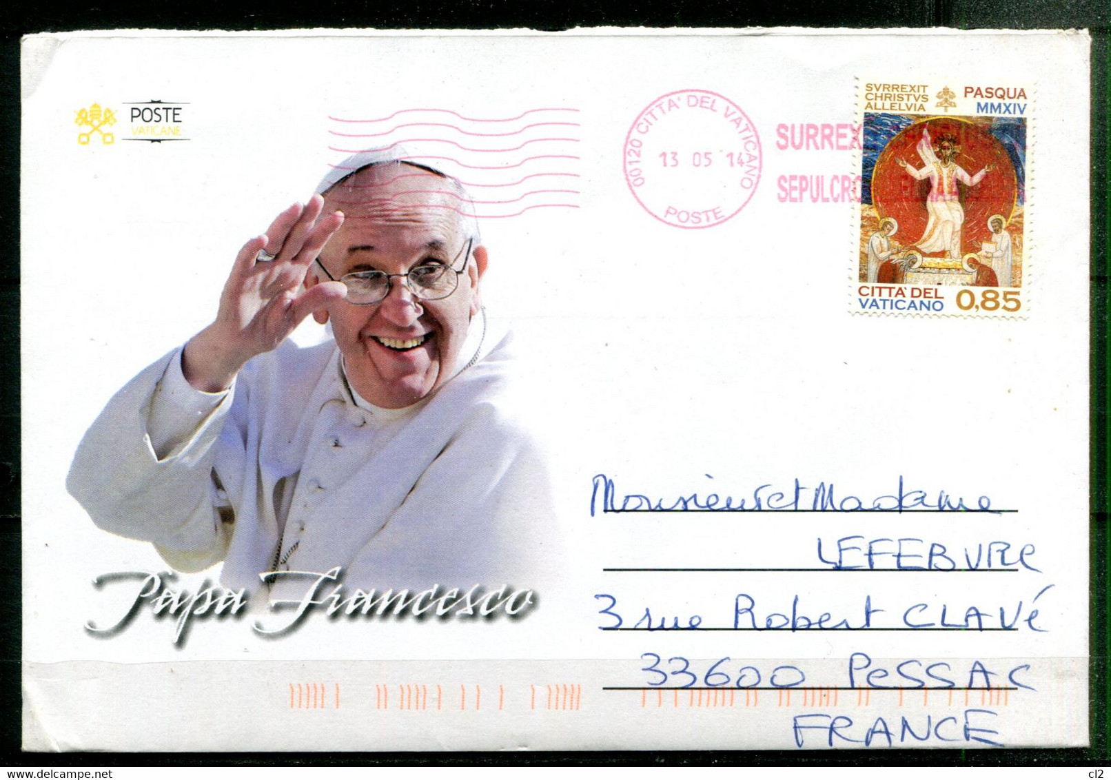 Vatican - 2014 - Enveloppe Illustrée " Papa Francesco" - Lettres & Documents