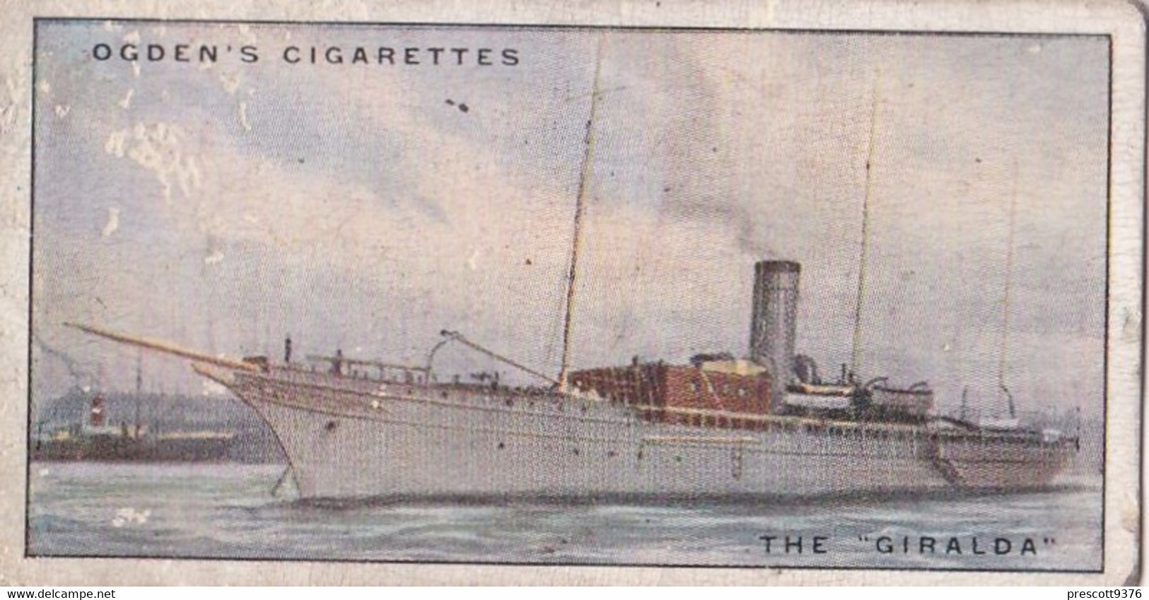 Yachts & Motor Boats 1931 - 21 The Giralda  - Ogdens  Cigarette Card - Original  - Ships - Sealife - Ogden's