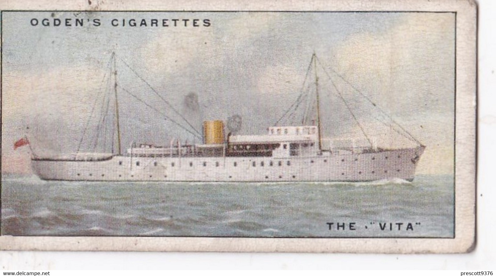Yachts & Motor Boats 1931 - 48 The Vita  - Ogdens  Cigarette Card - Original  - Ships - Sealife - Ogden's