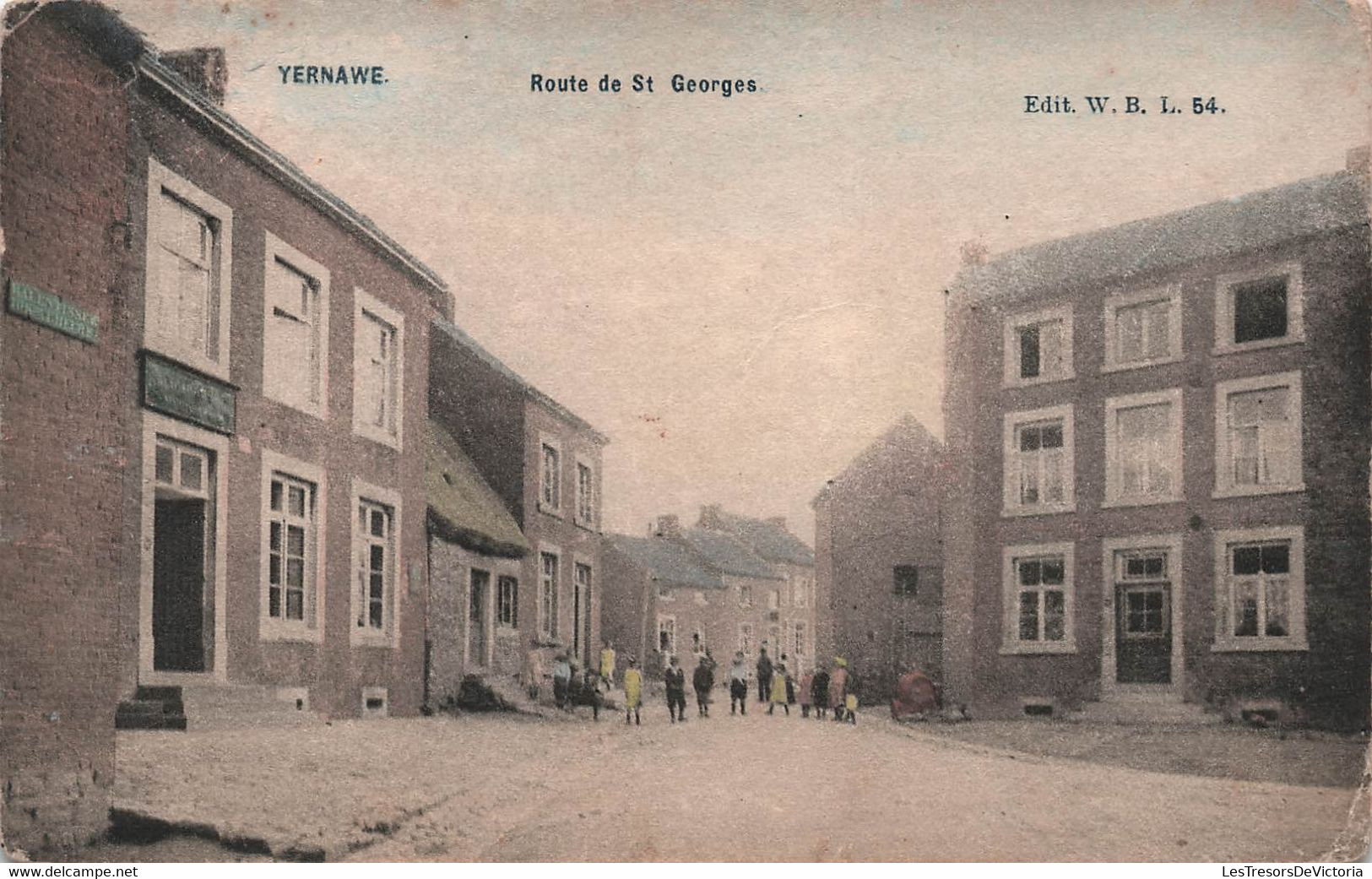 CPA BELGIQUE - Yernawe - Route De St Georges - Edit W B L - Animé Et Colorisé - RARE - Autres & Non Classés