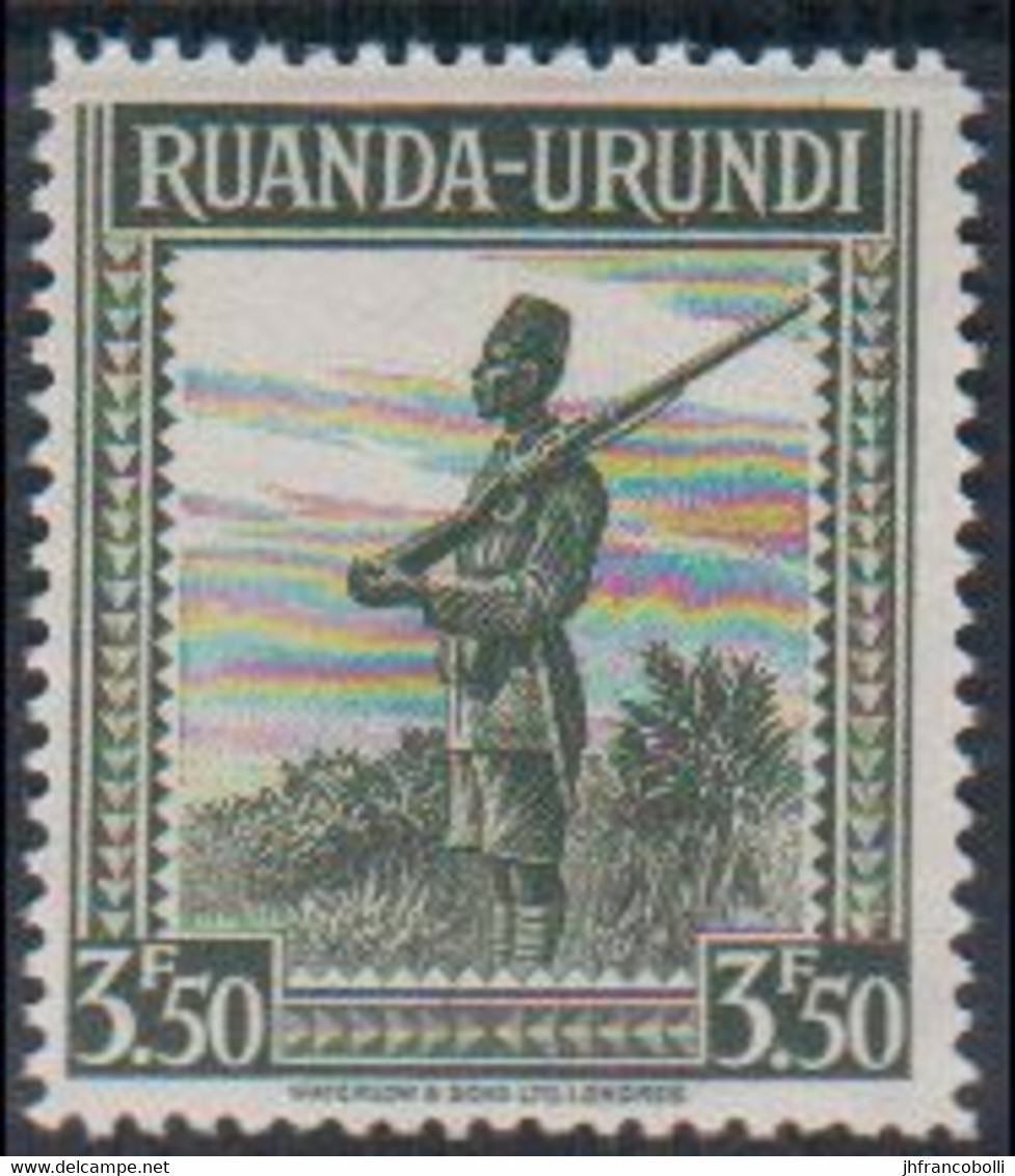 1942 ** RUANDA-URUNDI = RU 140 MNH FORCE PUBLIQUE SOLDIER / PHOTO CARD FOR FREE [ 13,5 X 11,5 Mm ] - Ruanda Urundi