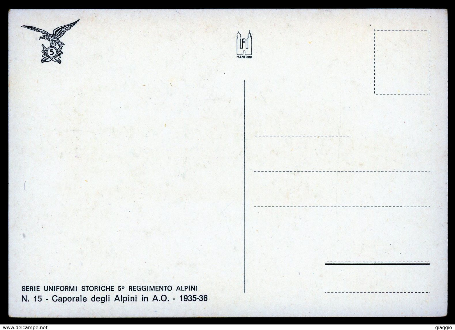 °°° Cartolina - N. 427 - 5° Reggimento Alpini Uniforme Storiche Nuova °°° - Divise