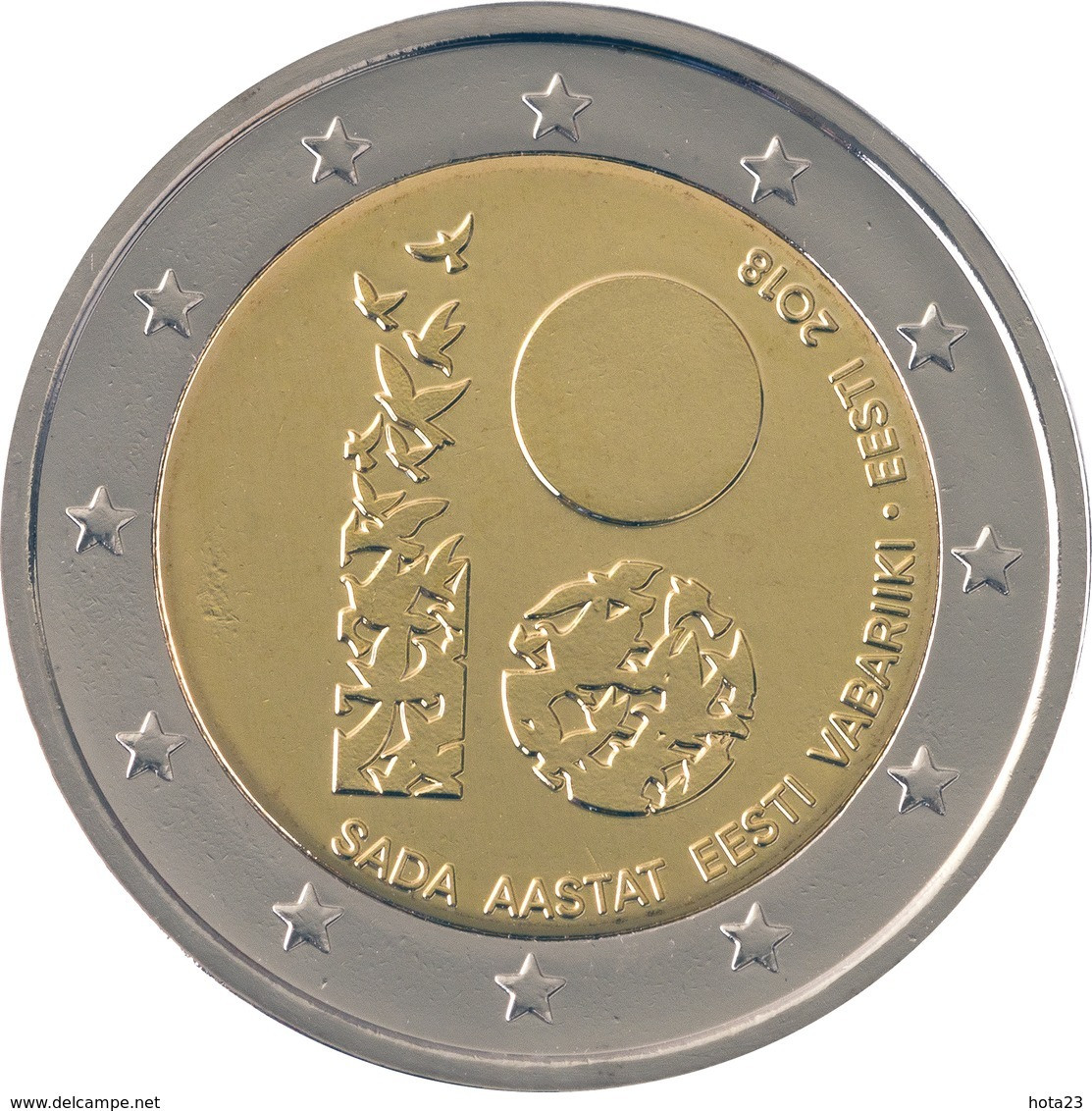 ESTLAND ESTONIA 2018 - 2 EURO 100 Jahre REPUBLIC COIN  UNC FROM MINT ROLL - Estonie