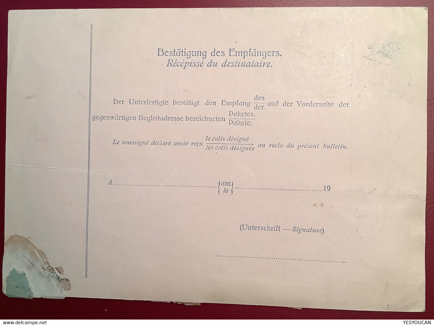 WIEN1906 1Kr Paketkarte>Droguerie Nyon VD Schweiz (Österreich Austria Autriche Colis Postaux Parcel Post Cover Brief - Lettres & Documents